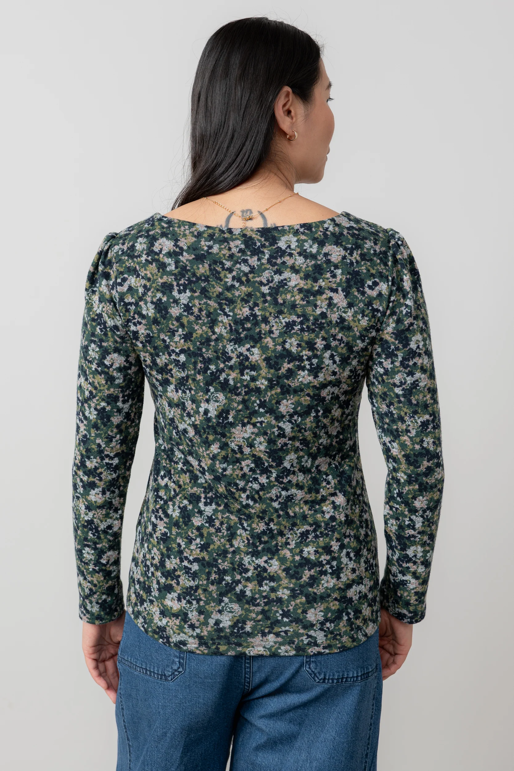 Abigail Brushed Knit Top Green - Image 4