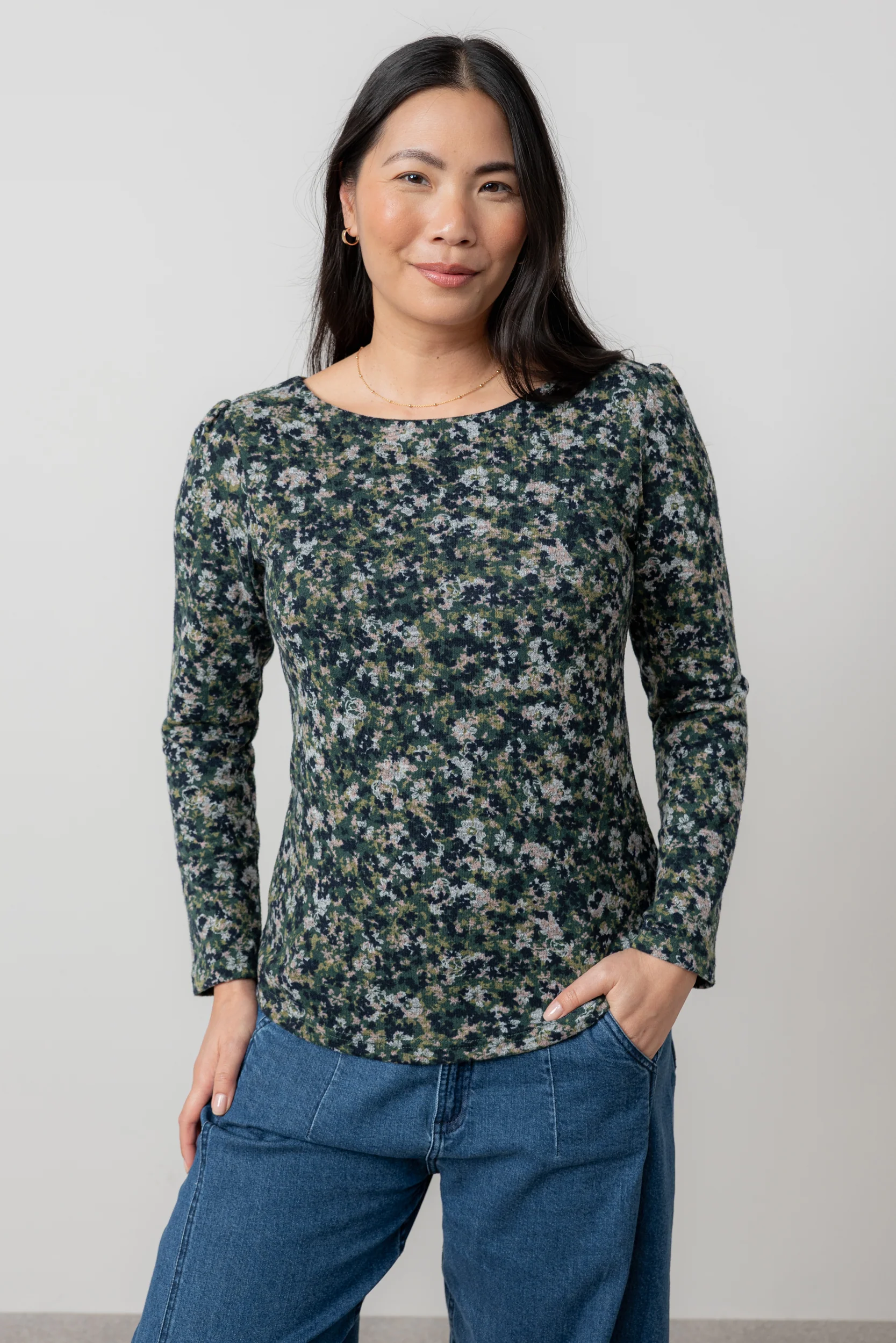 Abigail Brushed Knit Top Green - Image 6