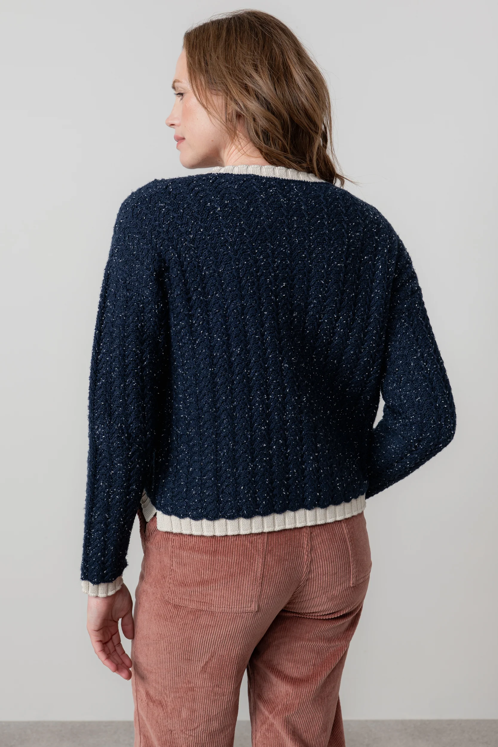 Adelia Tie Front Cardigan Navy - Image 5
