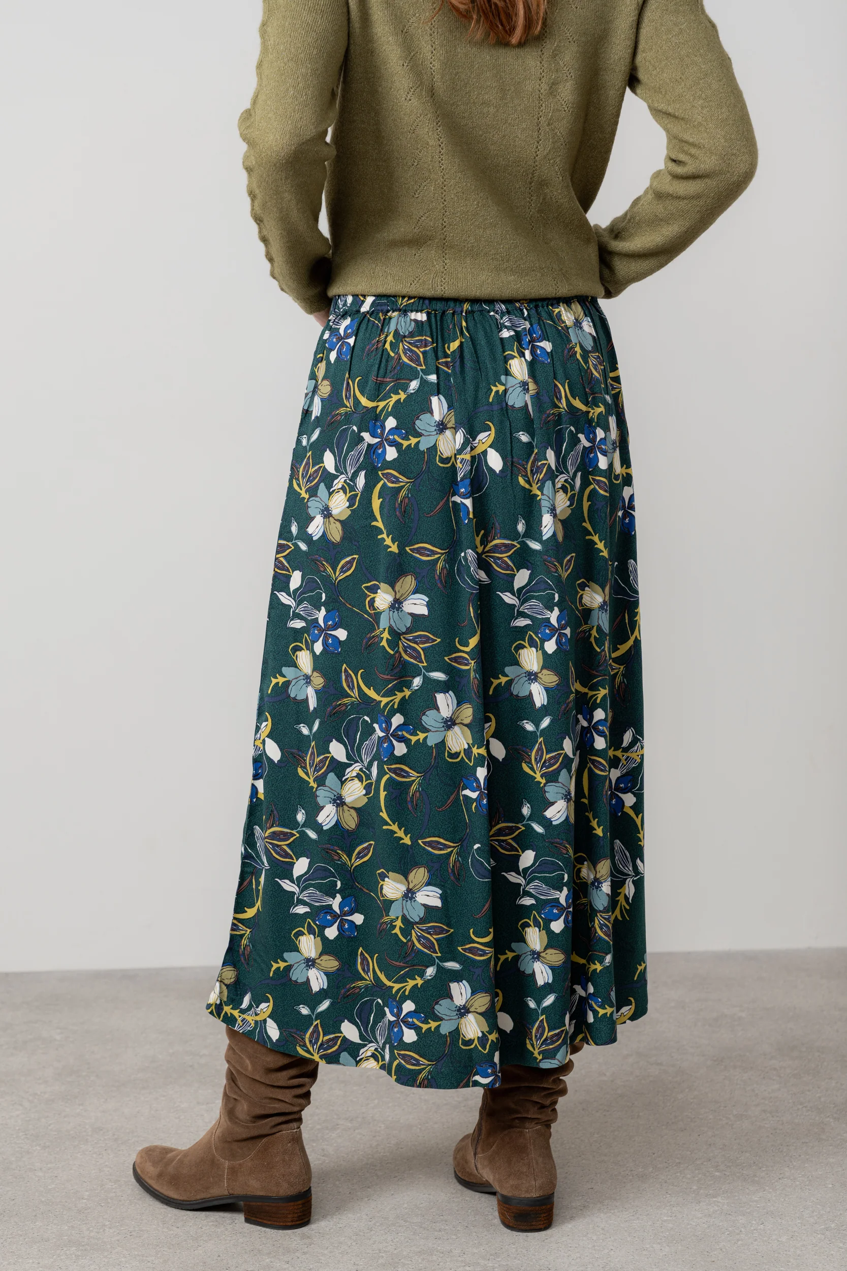 Alice Floral Print Midi Skirt Green - Image 4