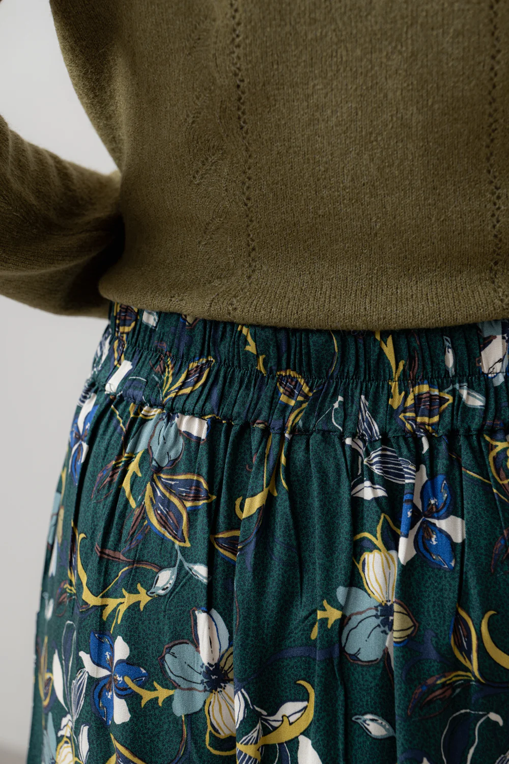 Alice Floral Print Midi Skirt Green - Image 5