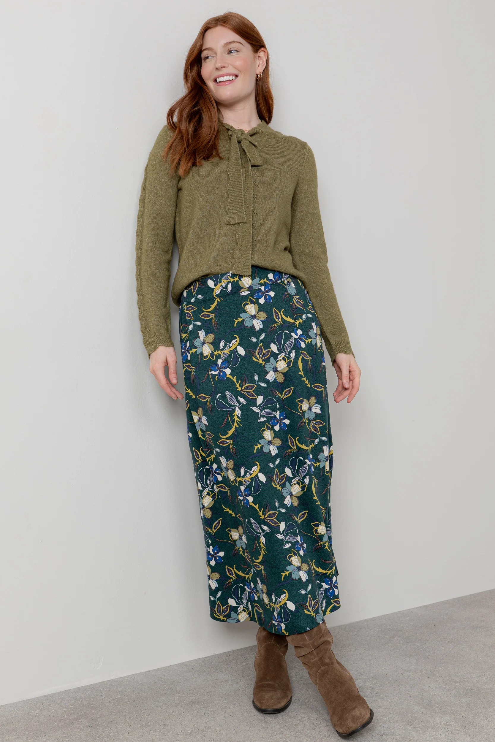 Alice Floral Print Midi Skirt Green - Image 6