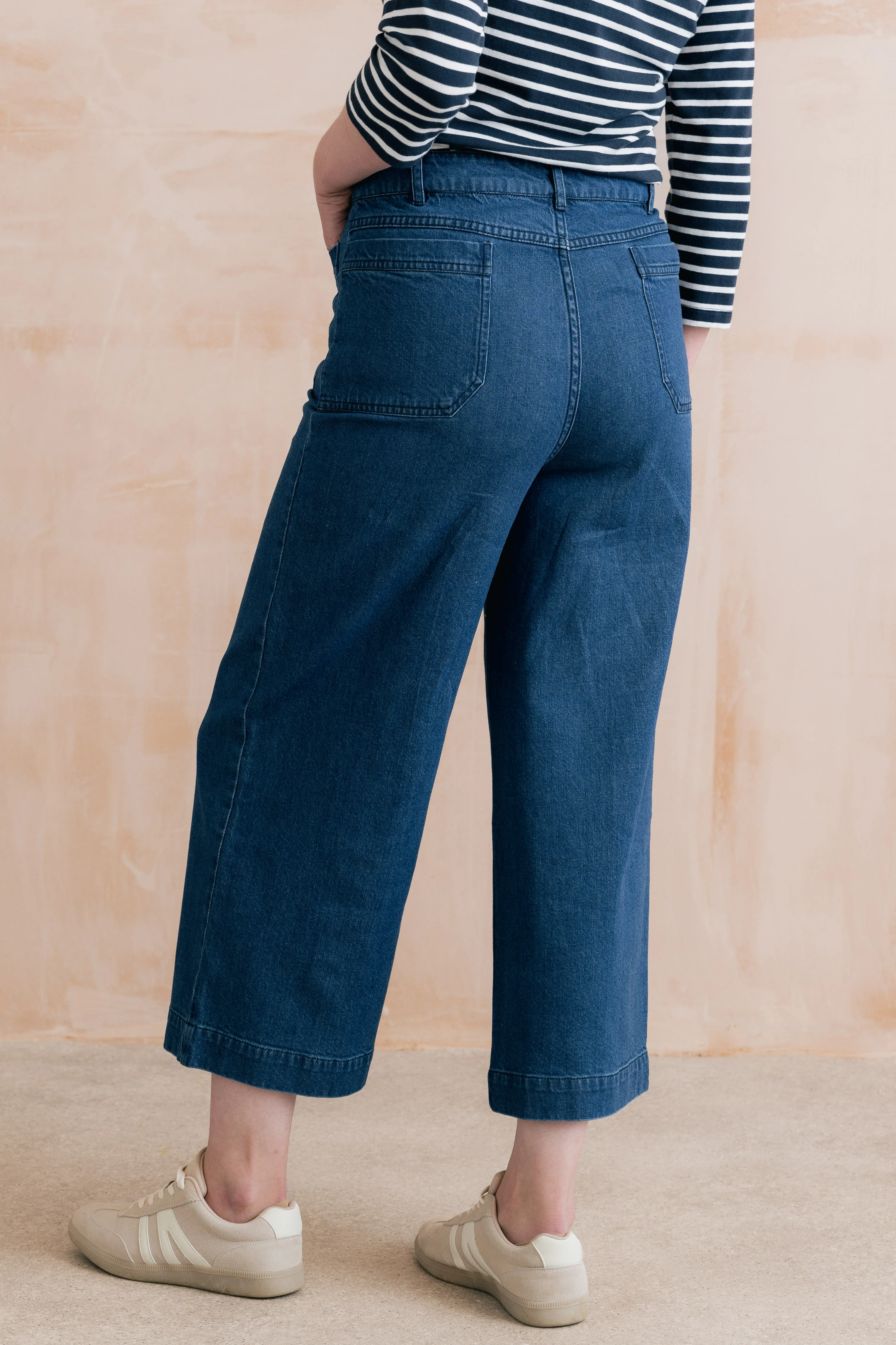 Amelia Denim Cropped Wide Leg Jeans - Image 3