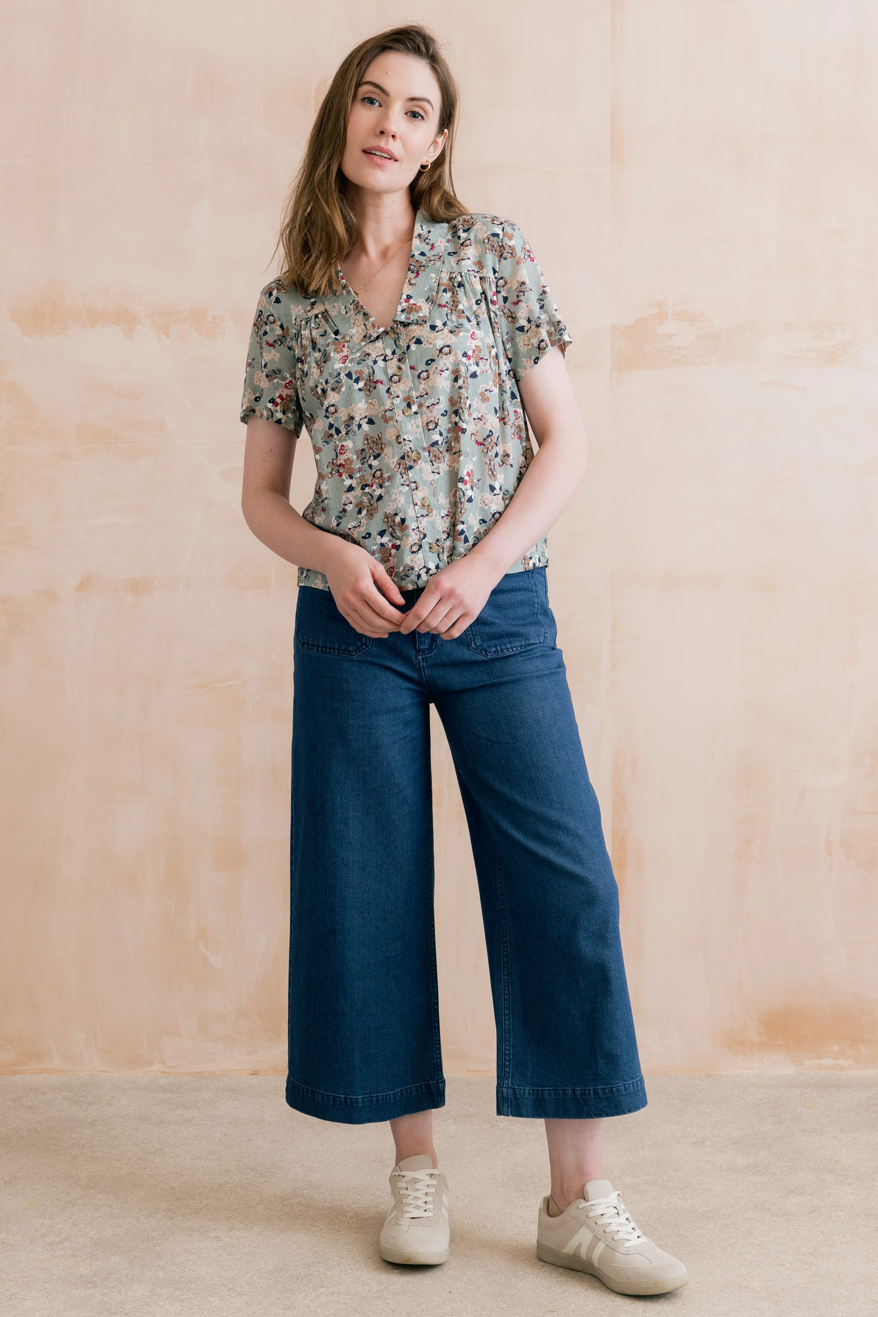 Amelia Denim Cropped Wide Leg Jeans - Image 5