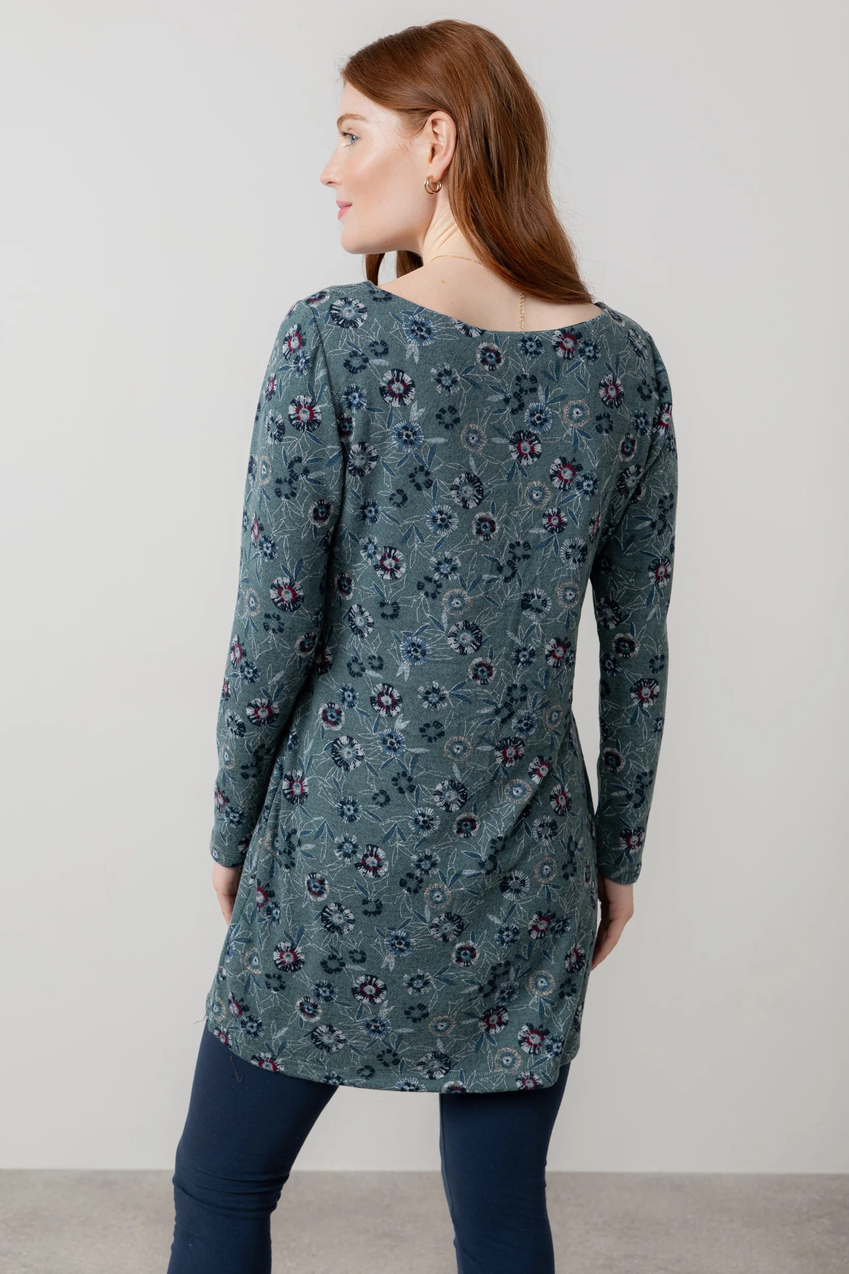 Angela Long Sleeve Printed Knit Tunic Sea Mist - Image 4