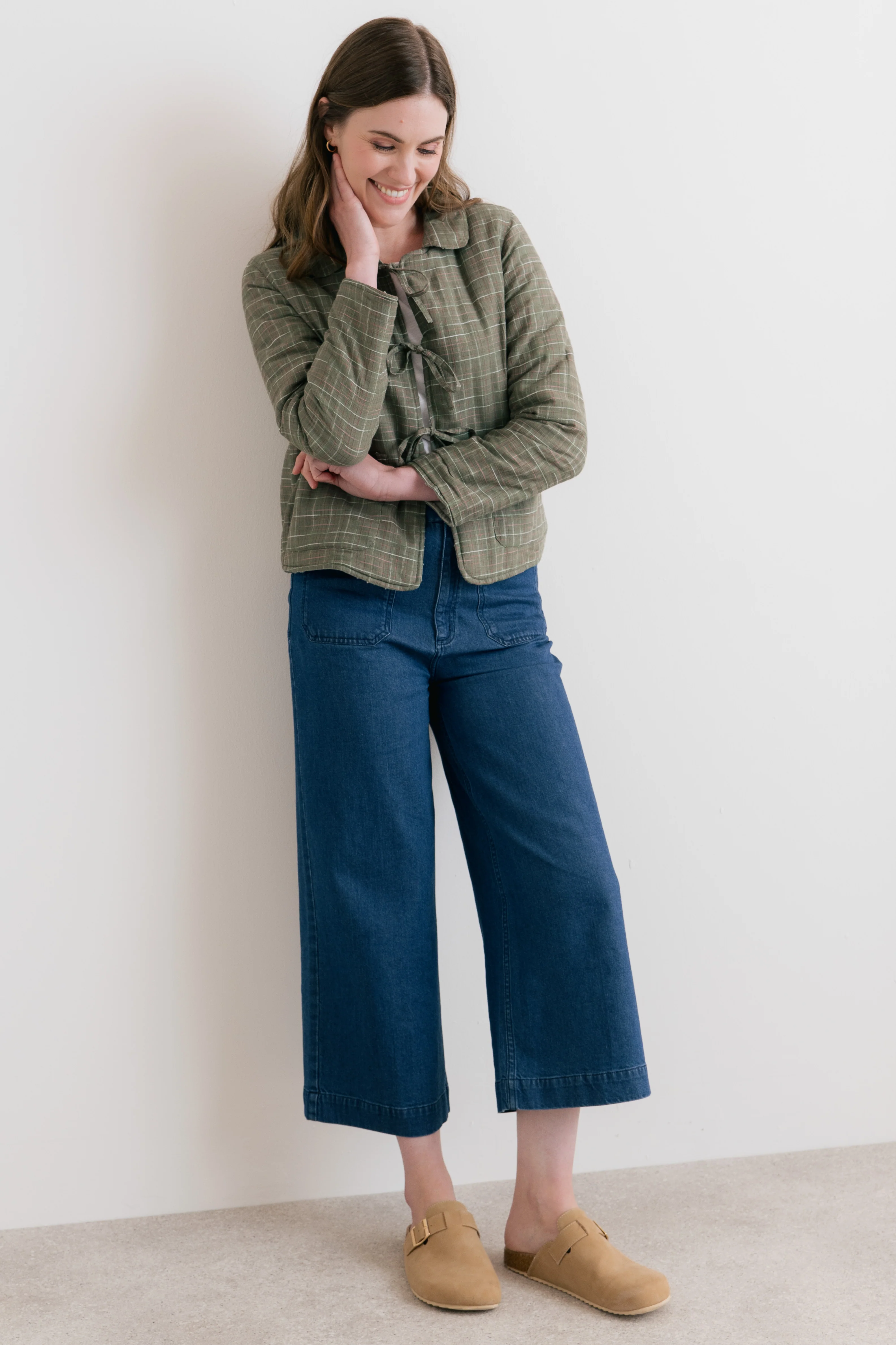 Ash Quilted Checked Reversible Jacket Green - Image 3