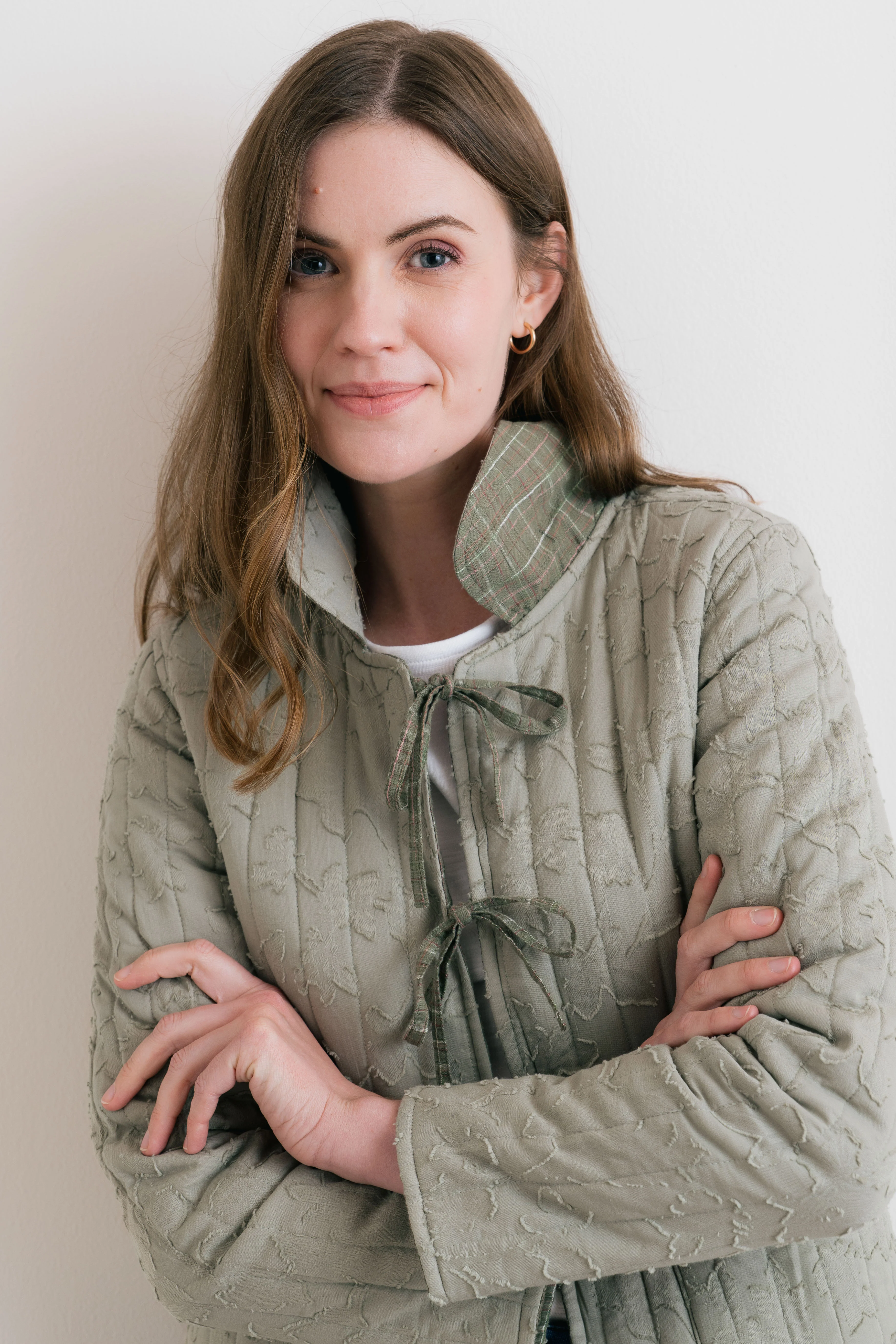 Ash Quilted Checked Reversible Jacket Green - Image 5