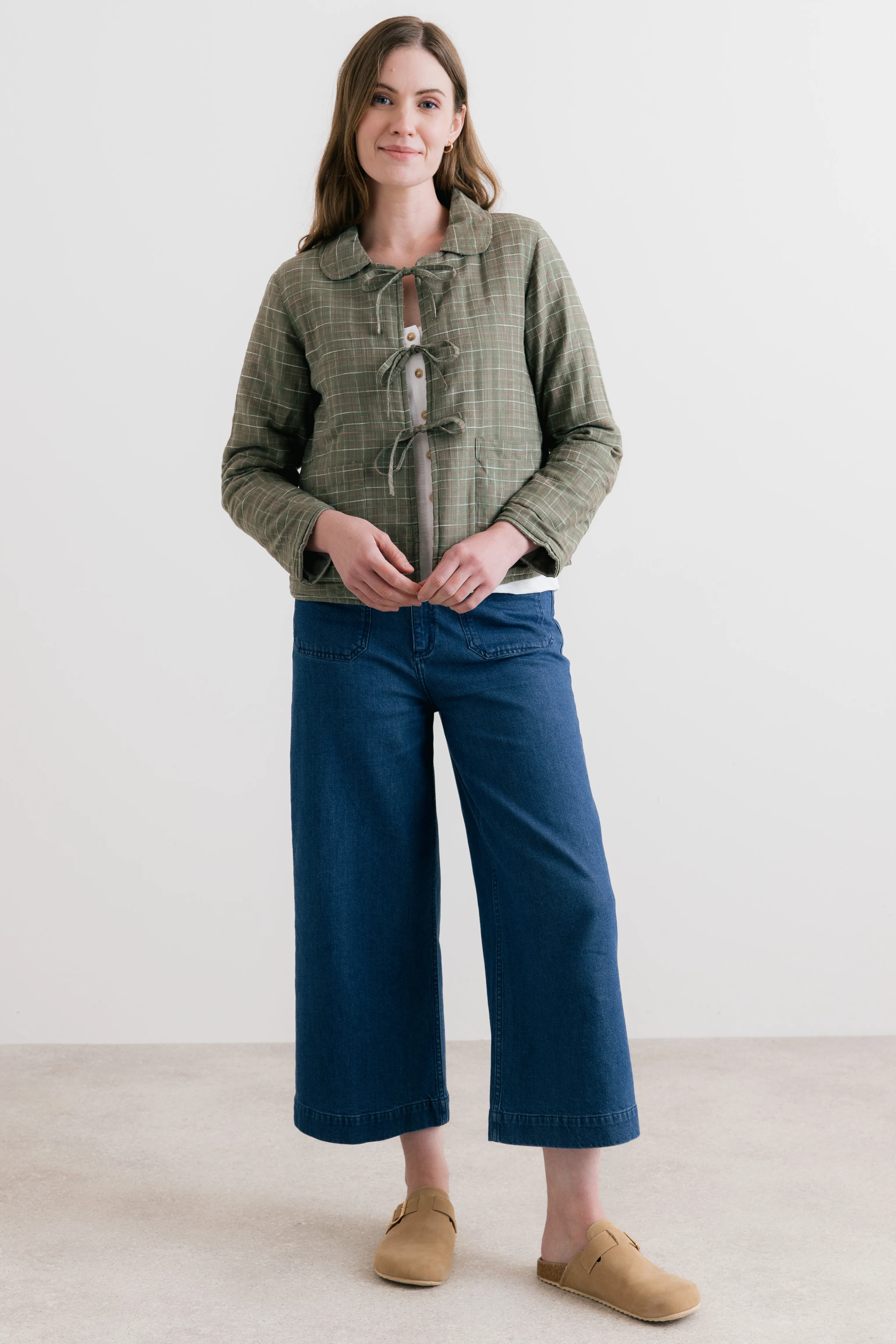 Ash Quilted Checked Reversible Jacket Green - Image 6