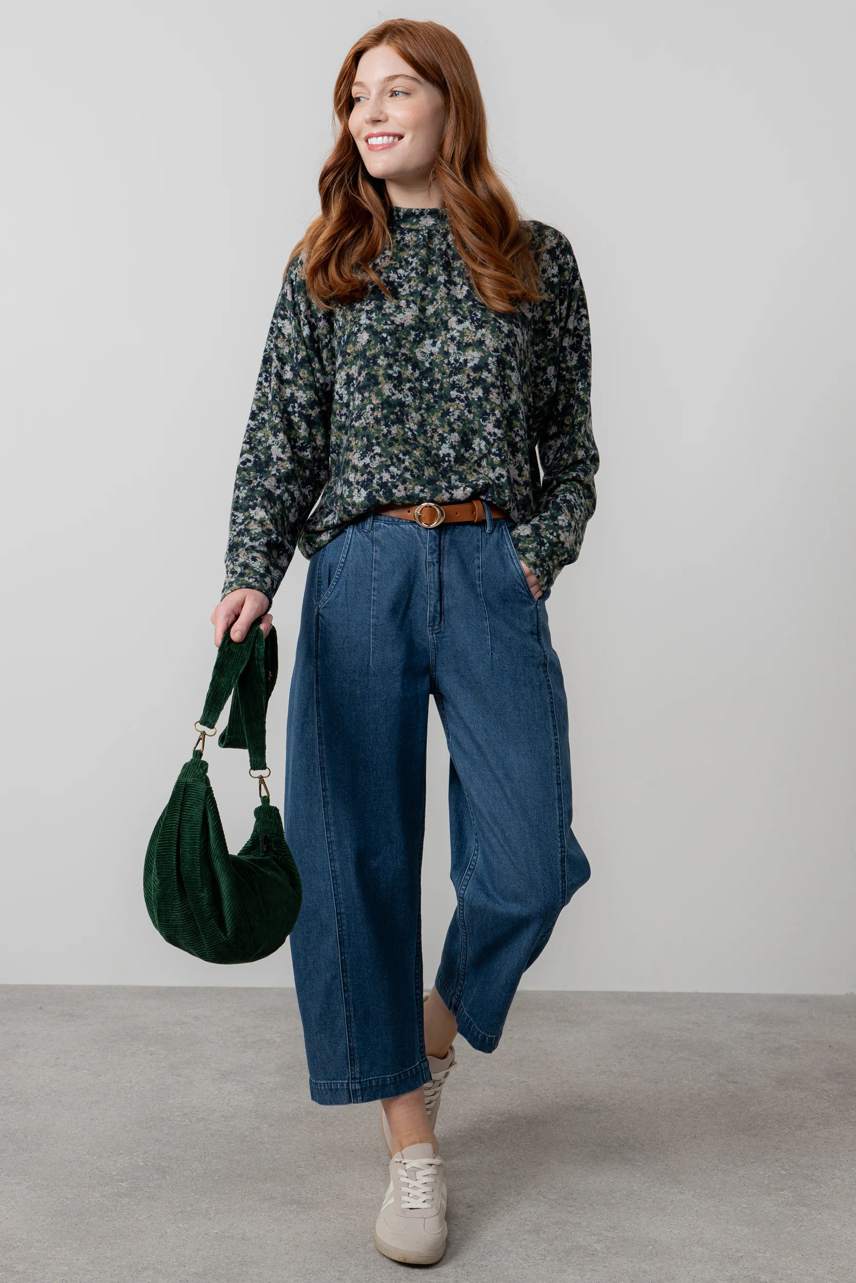 Bayberry Batwing Floral Print Top Green - Image 5
