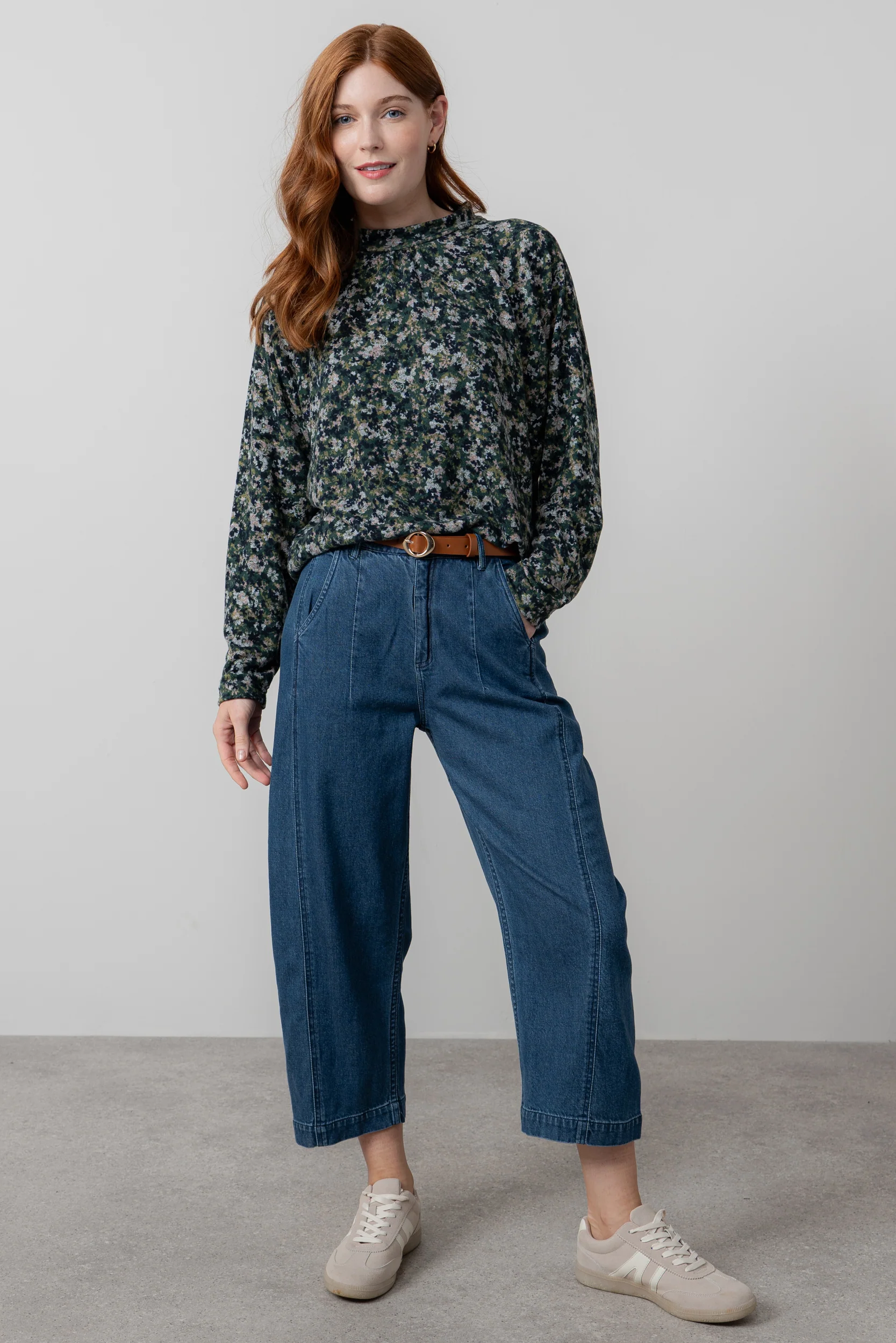 Bayberry Batwing Floral Print Top Green - Image 8