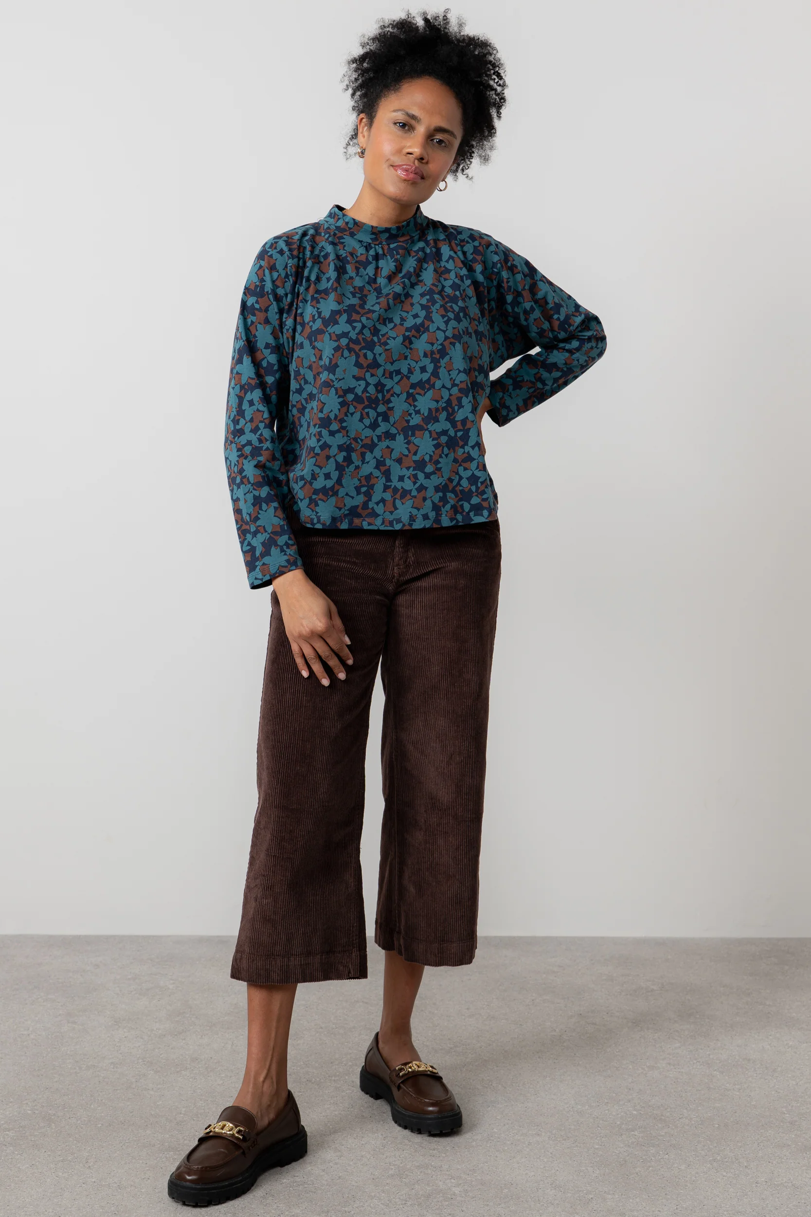 Bayberry Batwing Printed Top Navy - Image 6