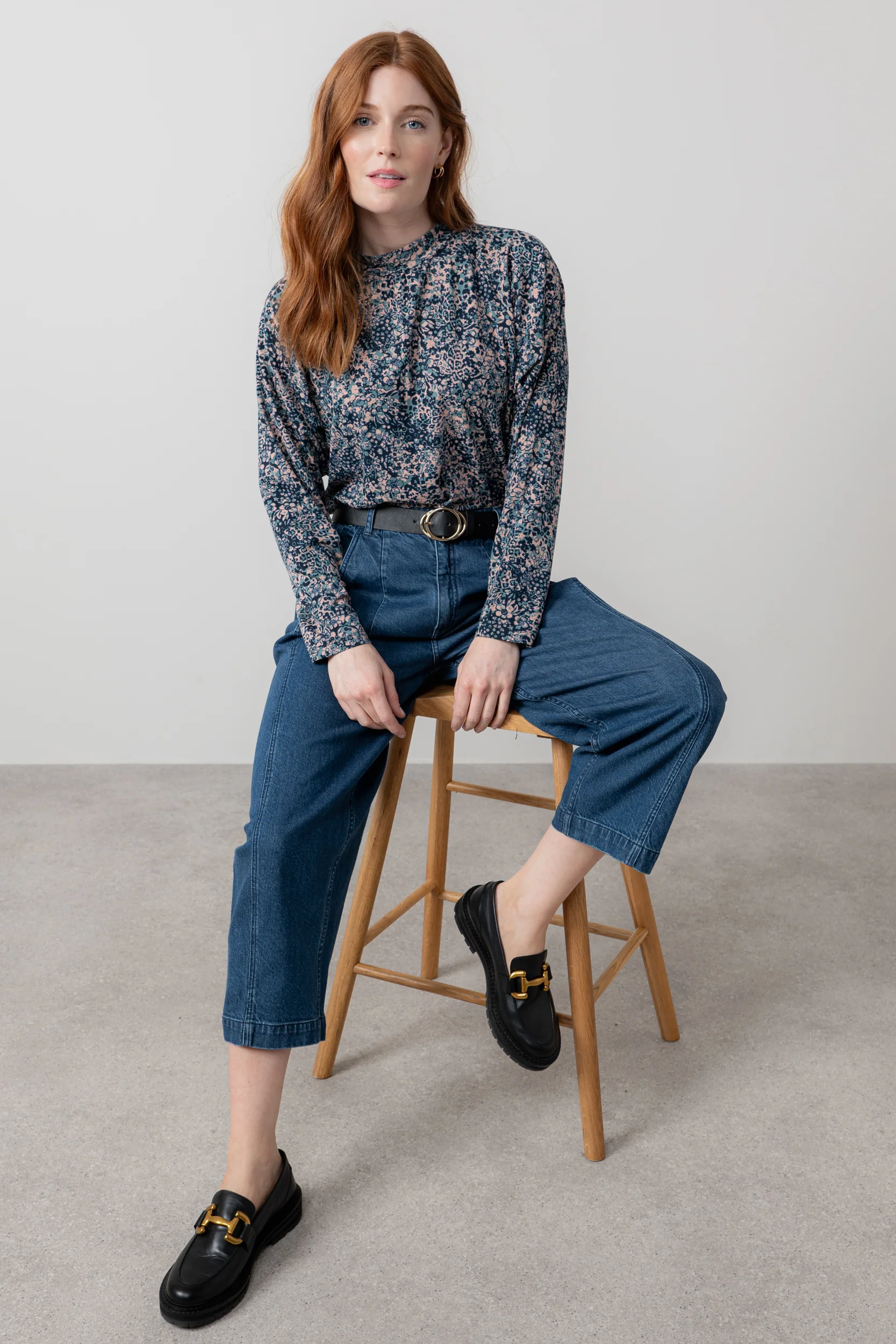 Bayberry Batwing Printed Top Sea Mist - Image 3