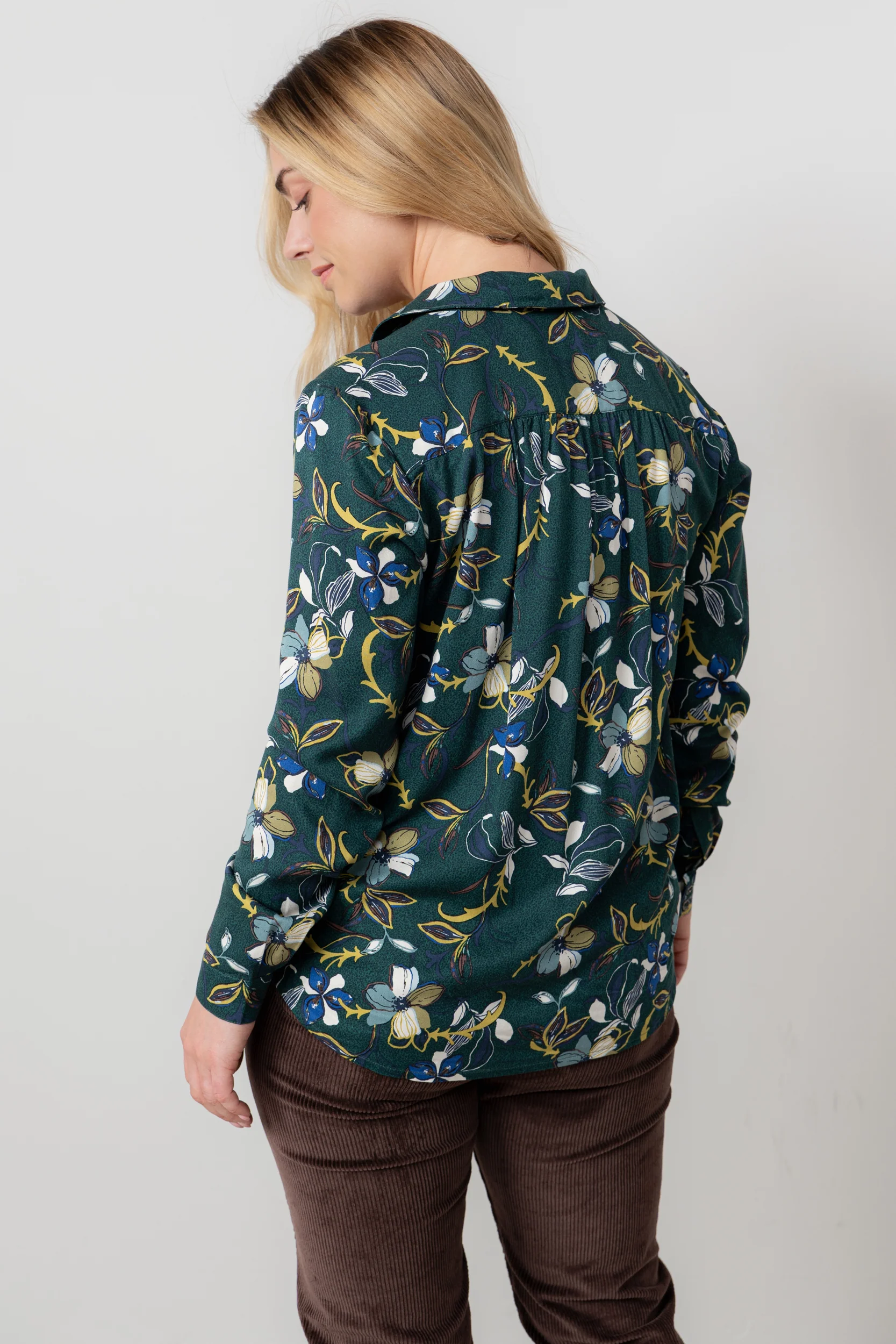 Beech Floral Print Shirt Green - Image 4