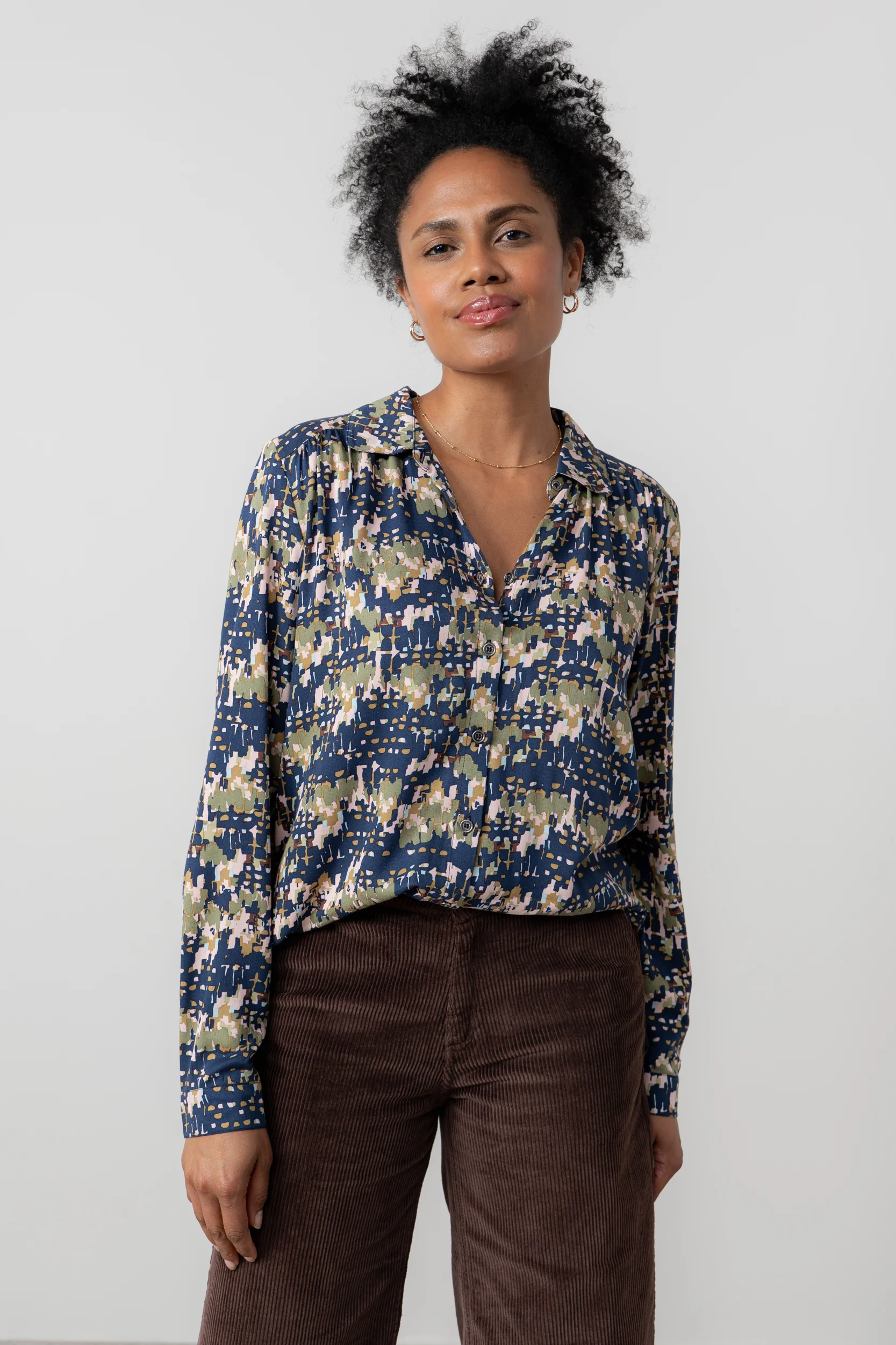Beech Geometric Print Shirt Navy - Image 3
