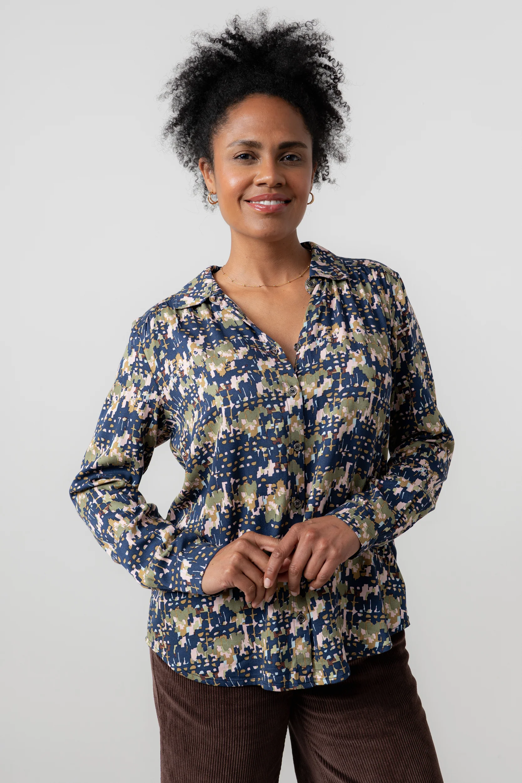 Beech Geometric Print Shirt Navy - Image 5