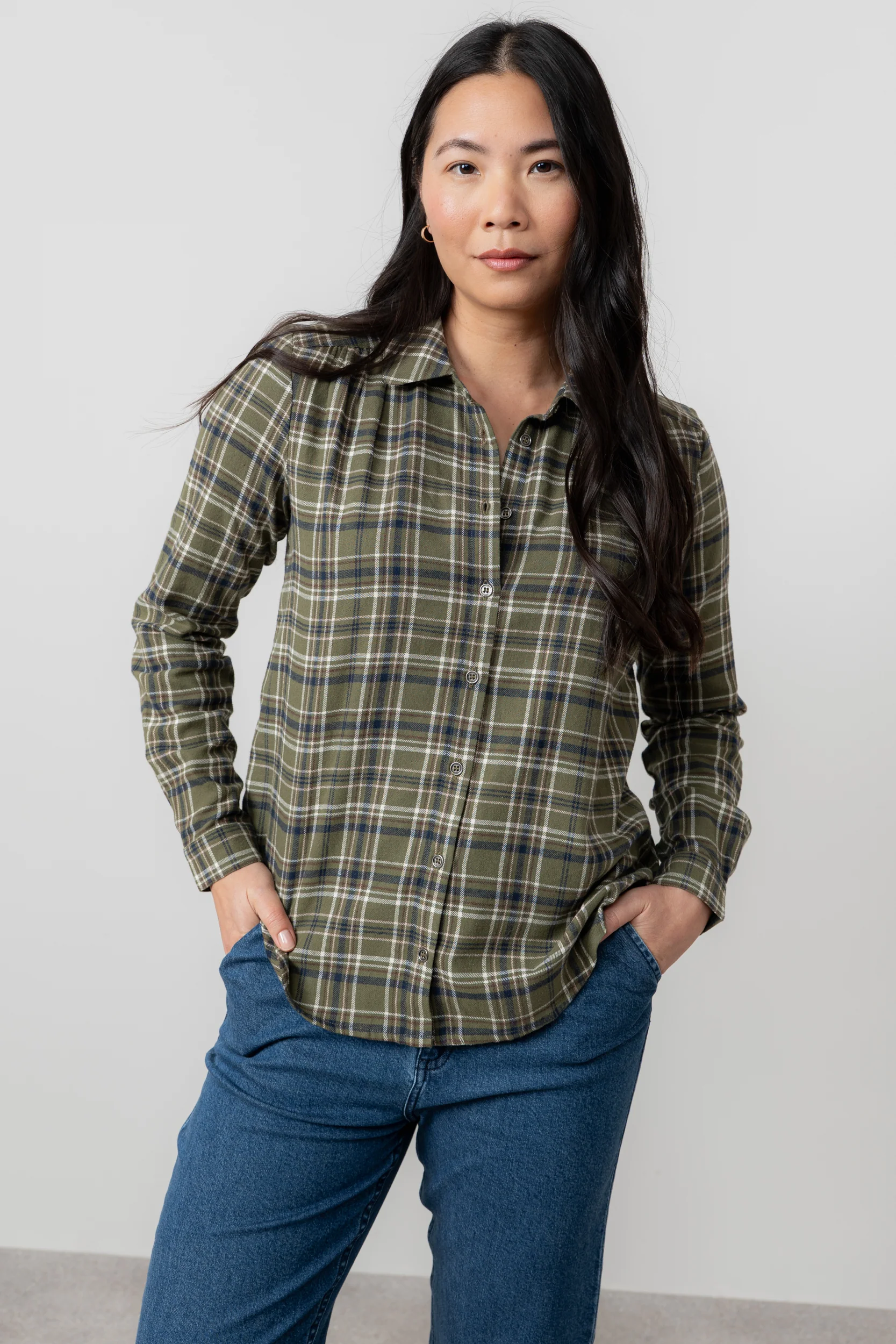 Beech Organic Brushed Cotton Checked Shirt Multicoloured - Image 2