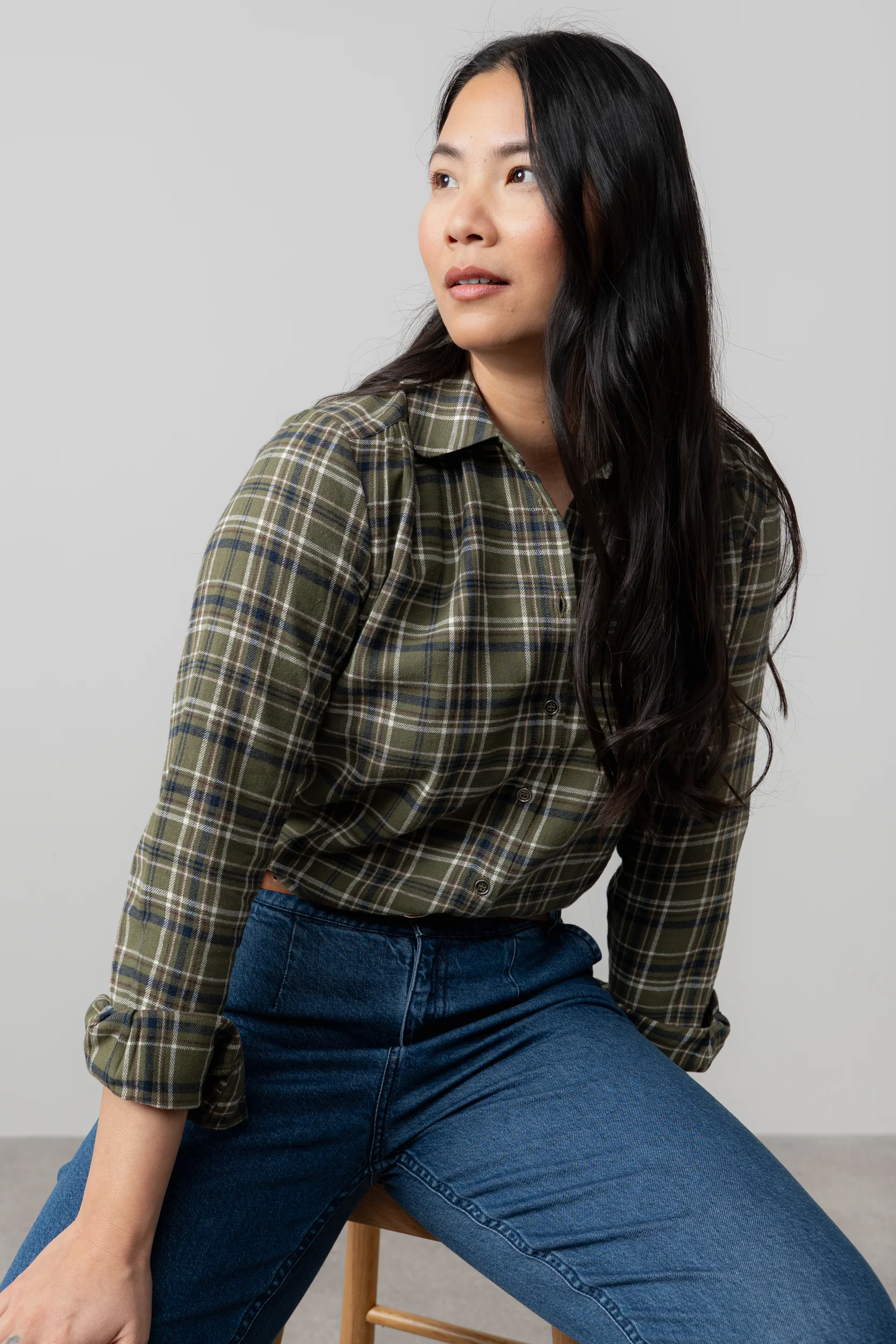 Beech Organic Brushed Cotton Checked Shirt Multicoloured - Image 4