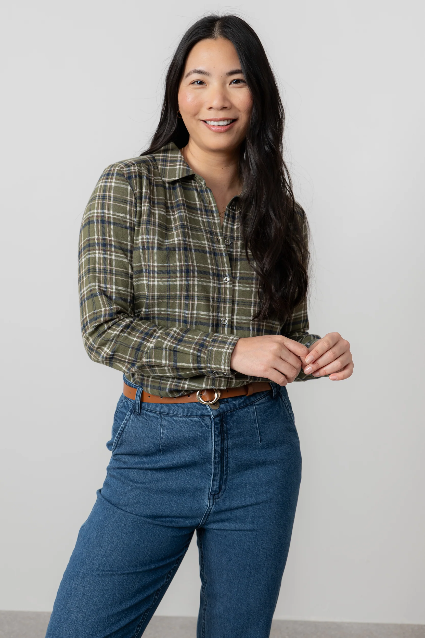 Beech Organic Brushed Cotton Checked Shirt Multicoloured - Image 6