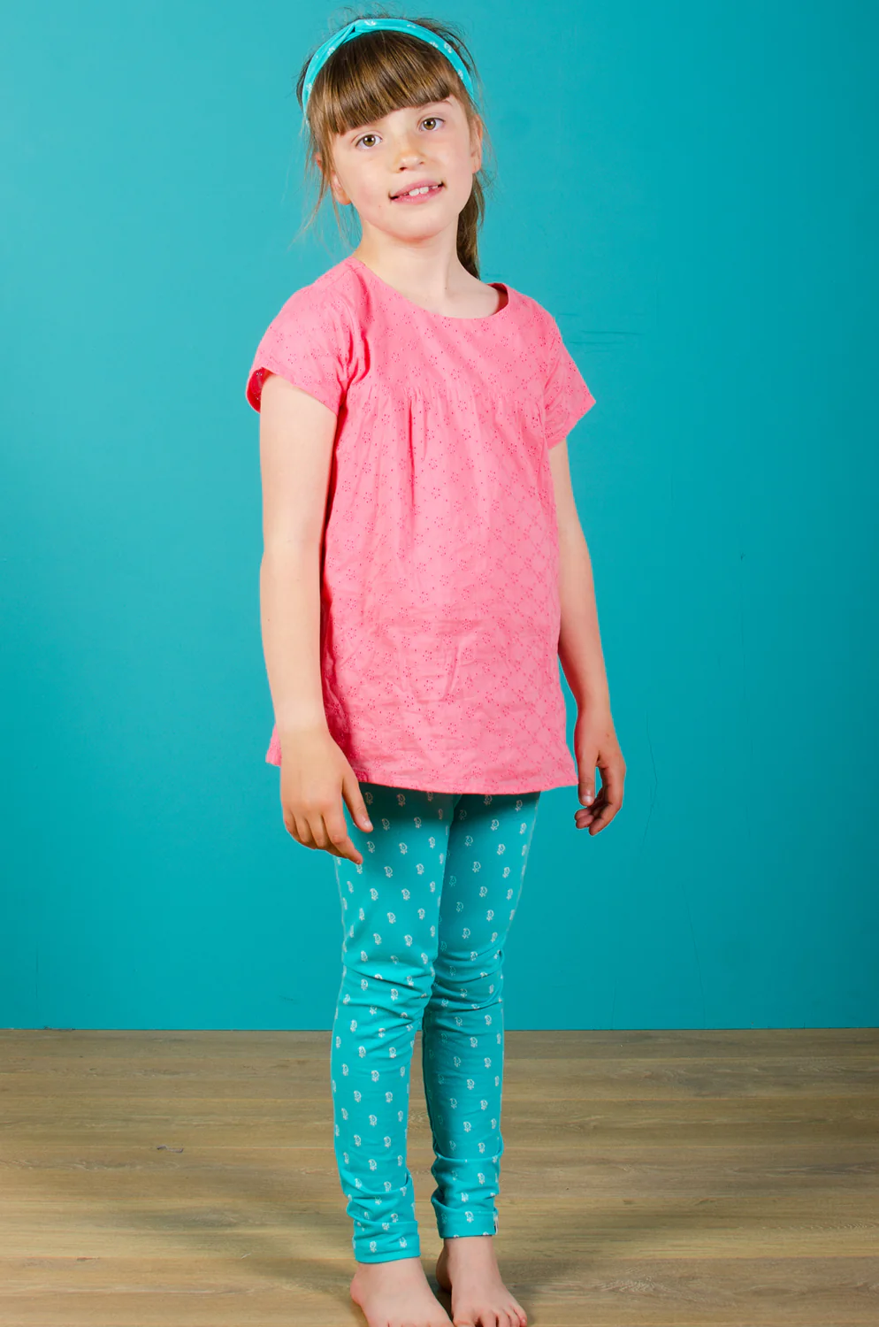 Block Print Geo Green Leggings - Image 3