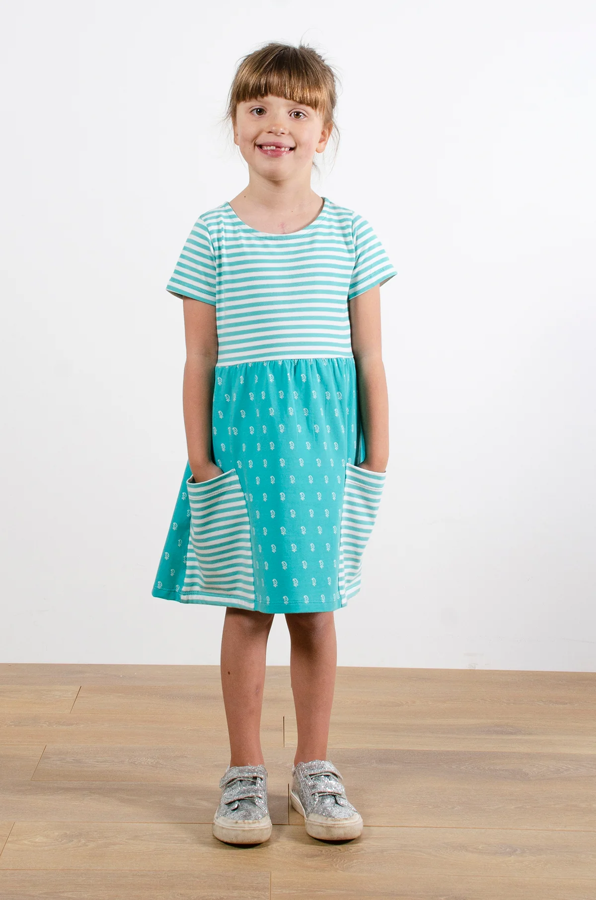 Block Print Green Mix and Match Dress - Image 5