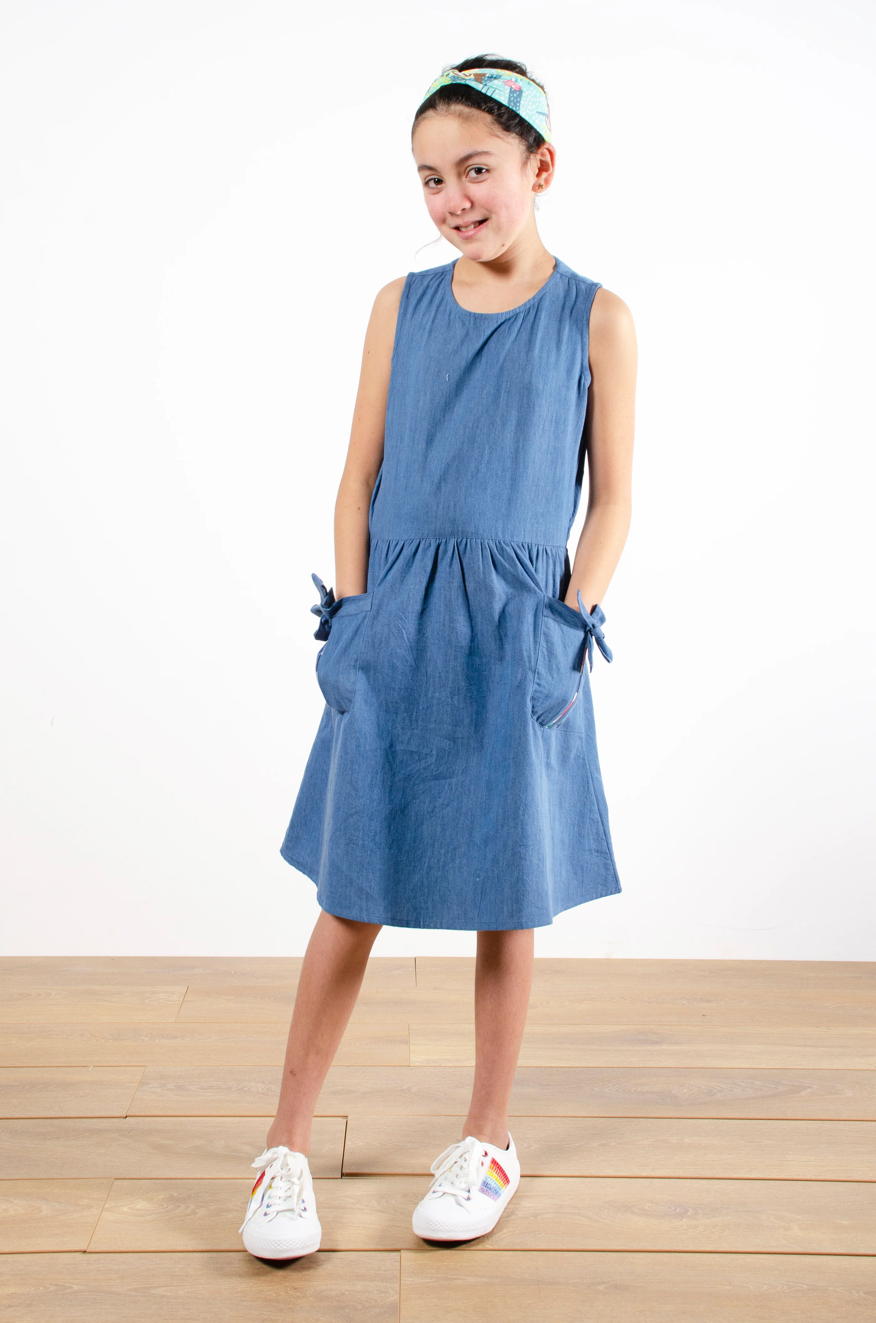 Bow Detail Denim Dress - Image 3