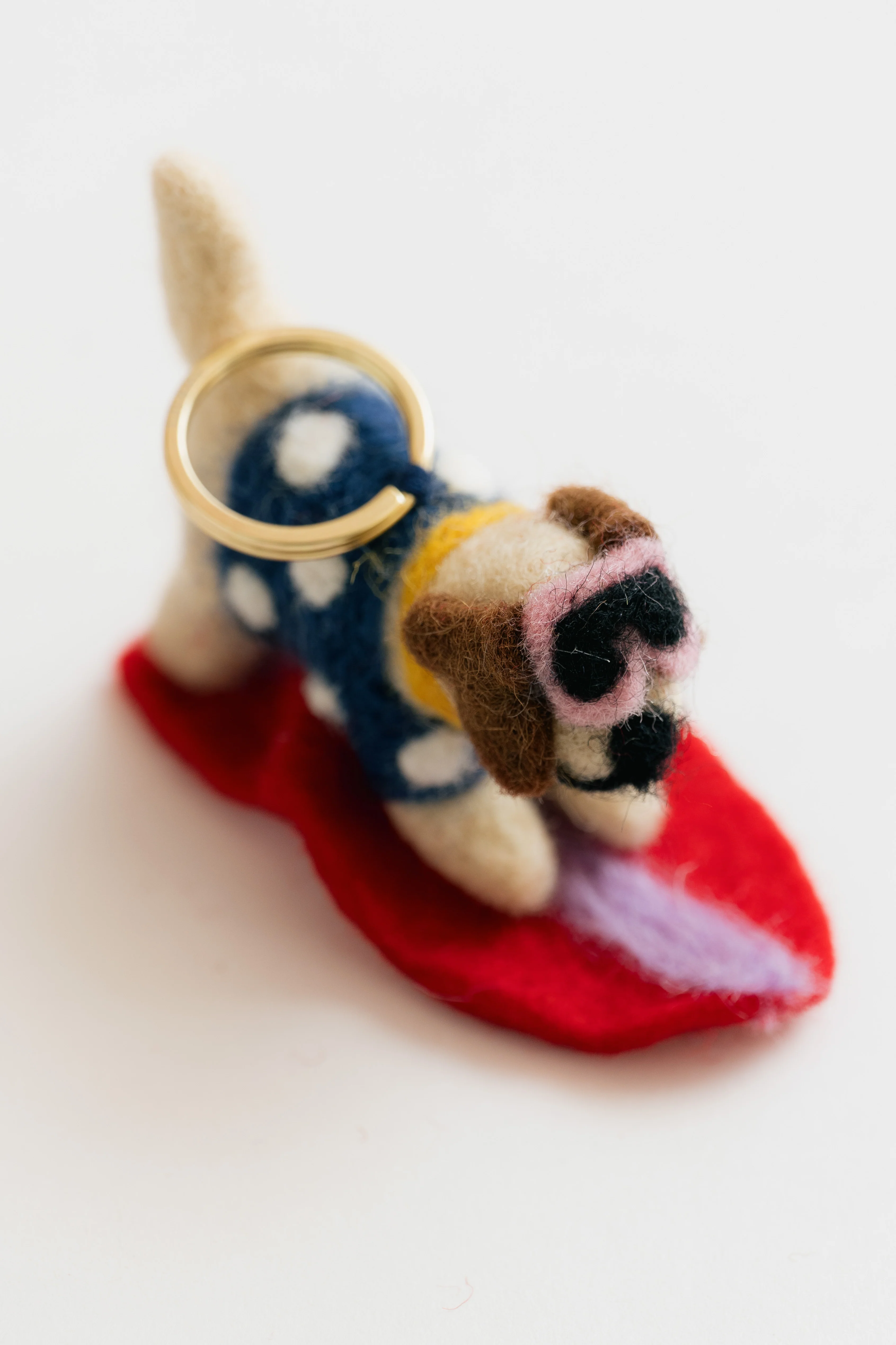 Bowie The Surfing Dog Felt Keyring - Image 2