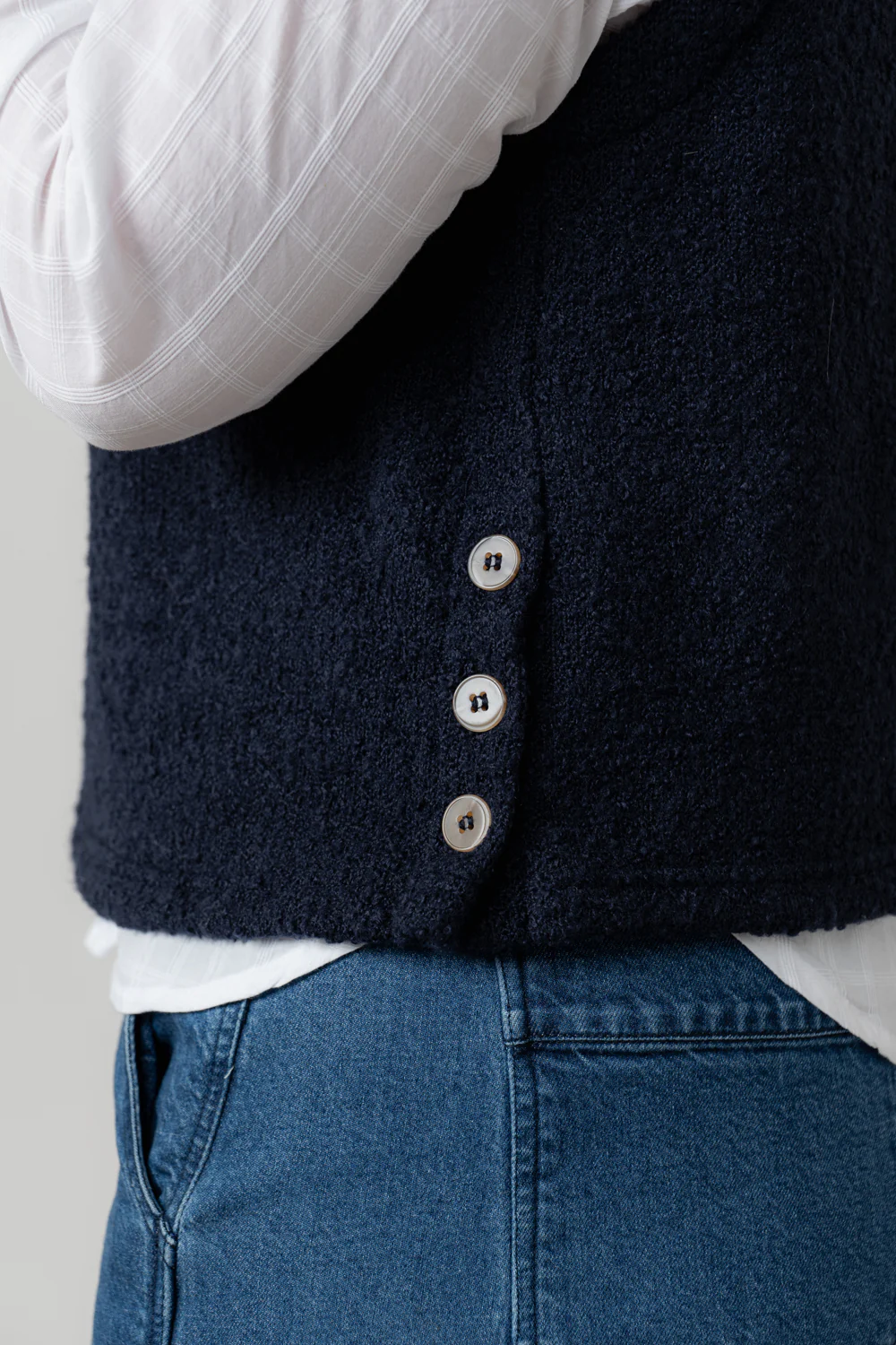 Bramble Boucle Knit Cowl Neck Tank Navy - Image 8