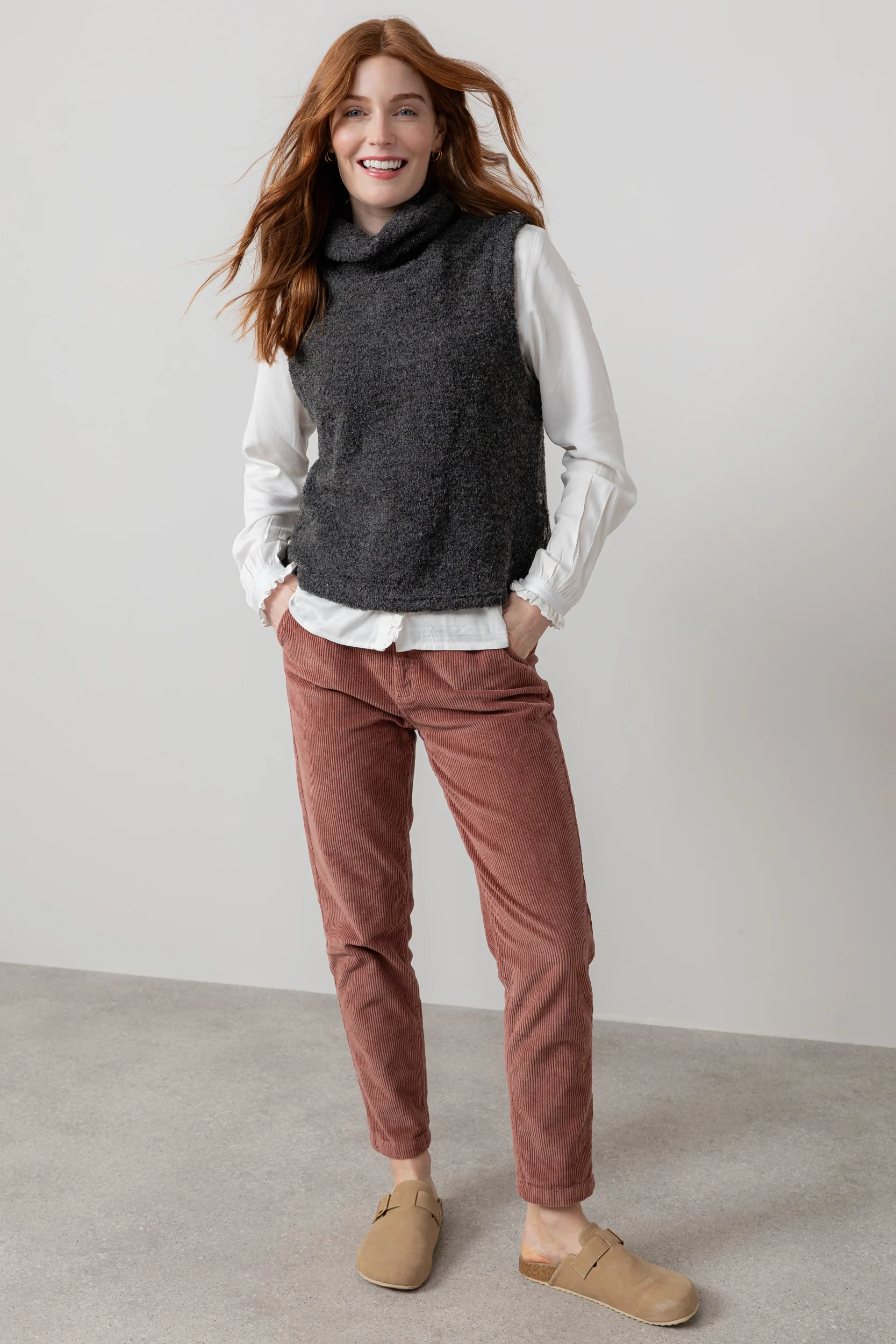 Bramble Boucle Knit Tank Charcoal - Image 3