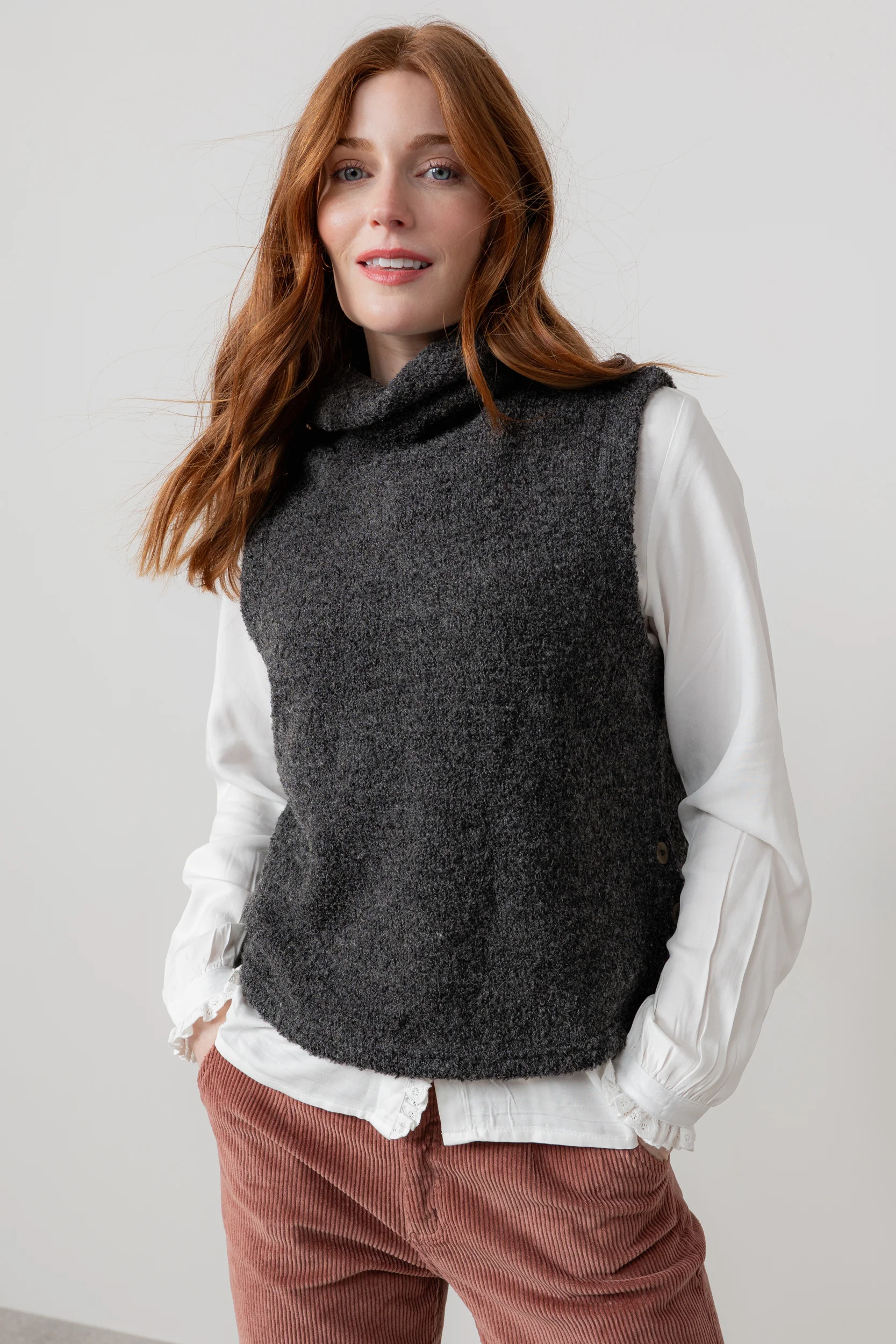Bramble Boucle Knit Tank Charcoal - Image 5