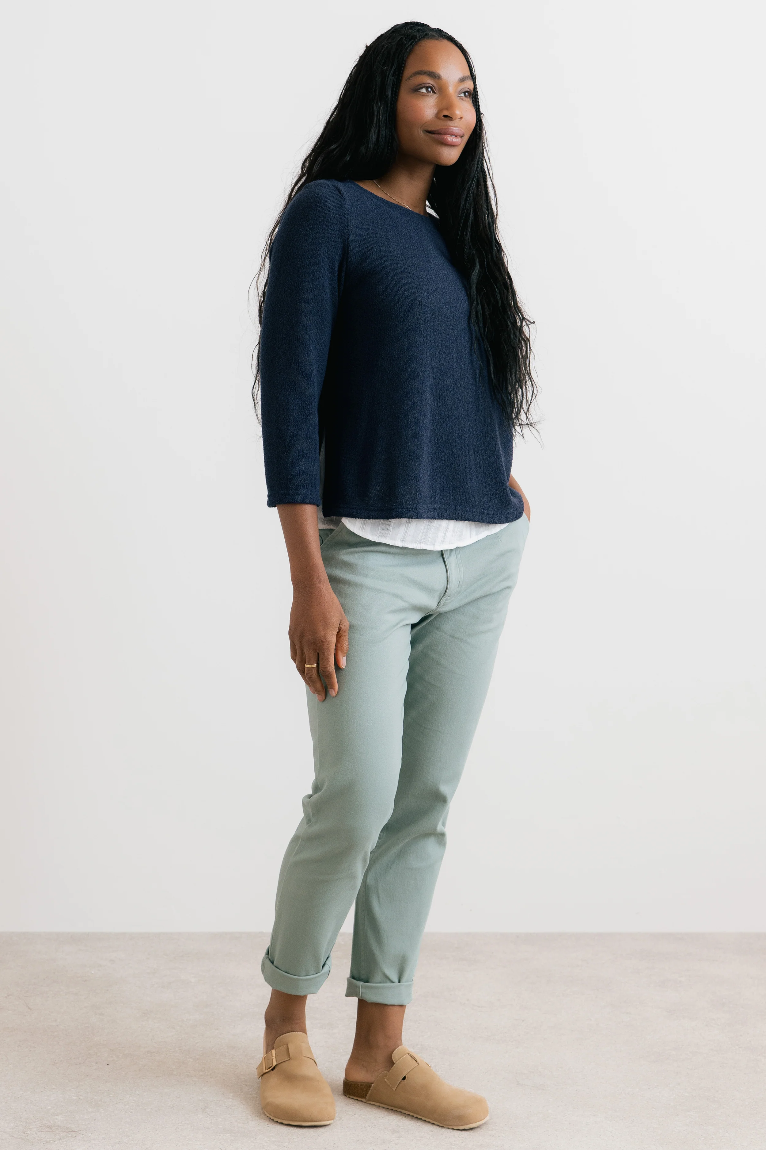 Breaker Stretch Twill Trousers Silver Sage - Image 2