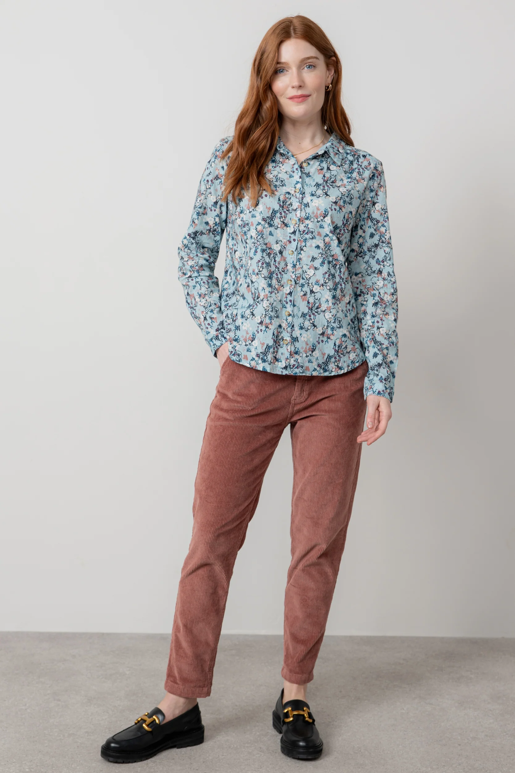 Brookend Stretch Cord Trouser Antique Rose - Image 2