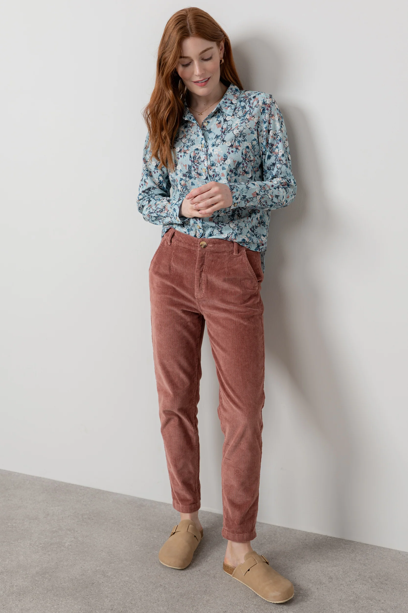 Brookend Stretch Cord Trouser Antique Rose - Image 5