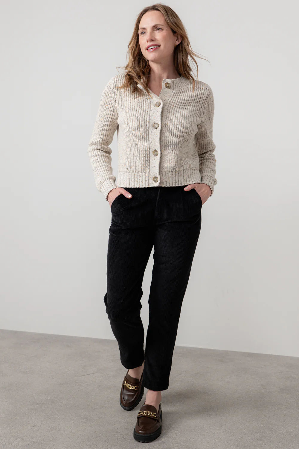 Brookend Stretch Cord Trouser Black - Image 4