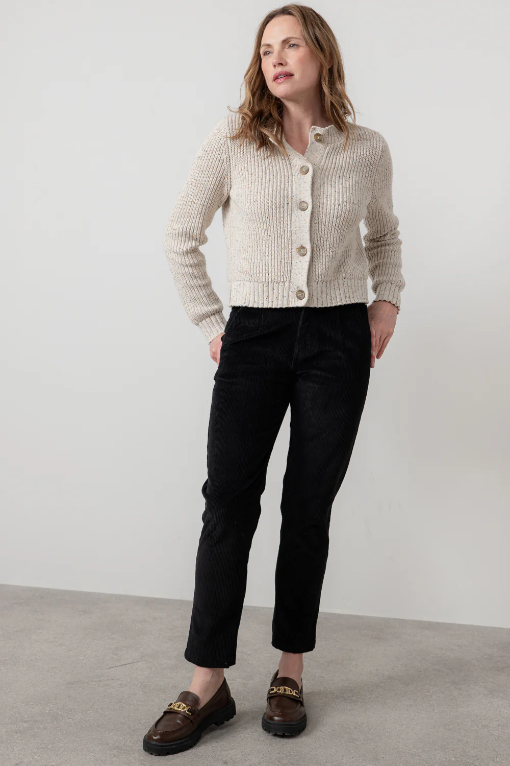 Brookend Stretch Cord Trouser Black - Image 5