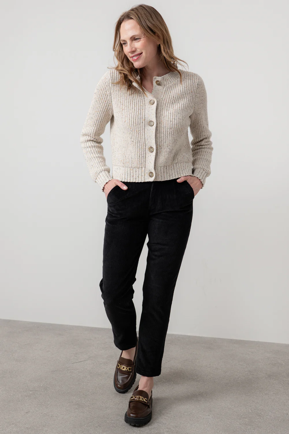 Brookend Stretch Cord Trouser Black - Image 6