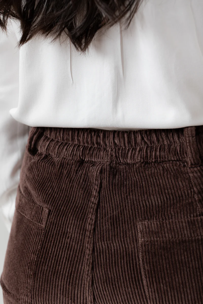 Brookend Stretch Cord Trouser Chocolate - Image 4