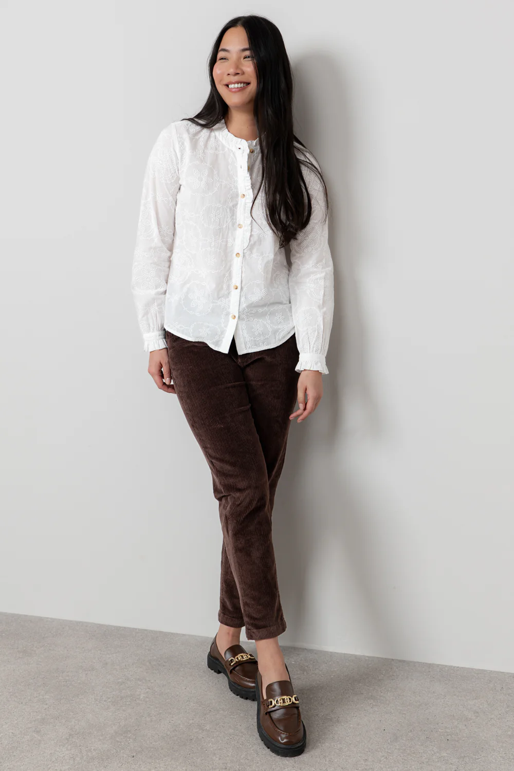 Brookend Stretch Cord Trouser Chocolate - Image 5
