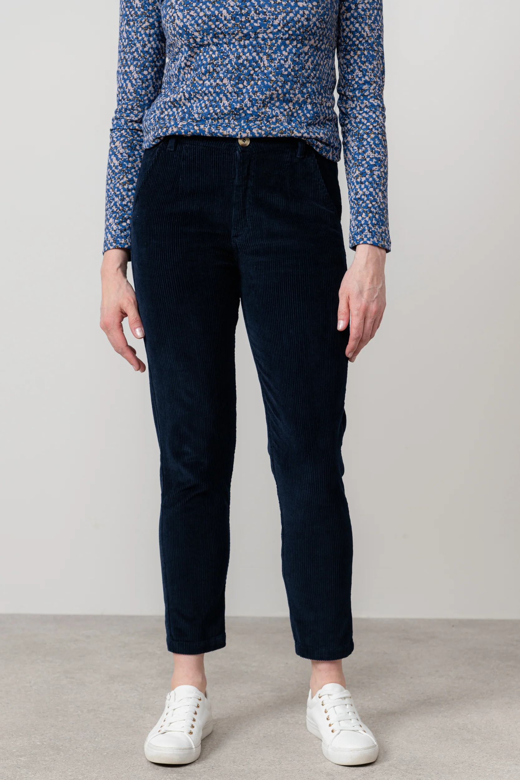 Brookend Stretch Cord Trouser Navy - Image 2