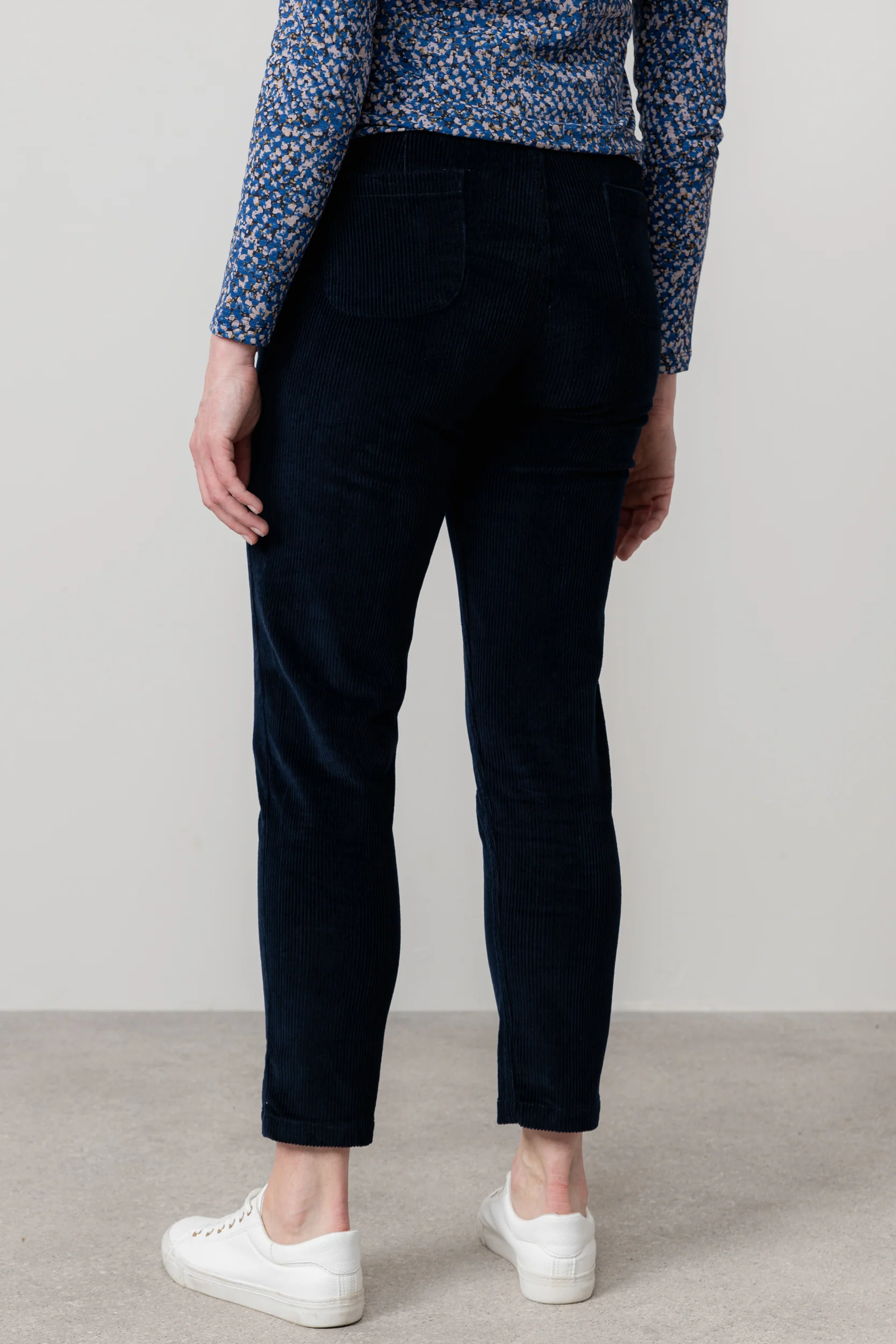 Brookend Stretch Cord Trouser Navy - Image 4
