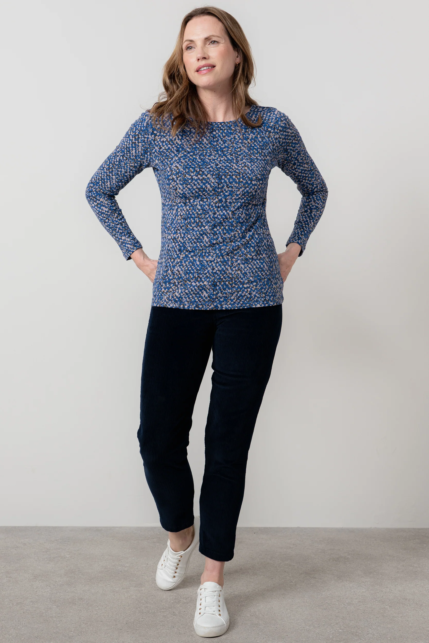 Brookend Stretch Cord Trouser Navy - Image 5