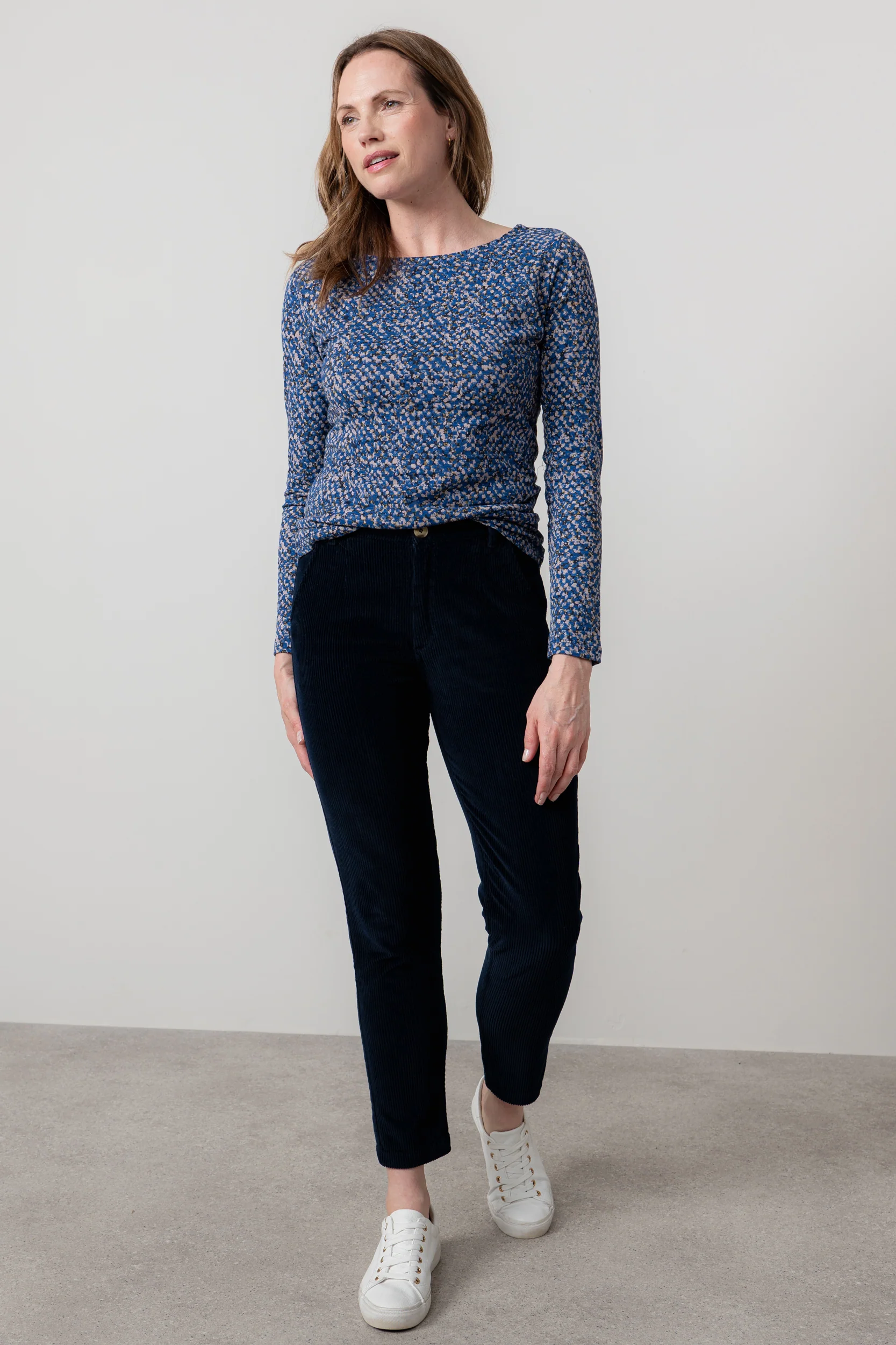 Brookend Stretch Cord Trouser Navy - Image 6