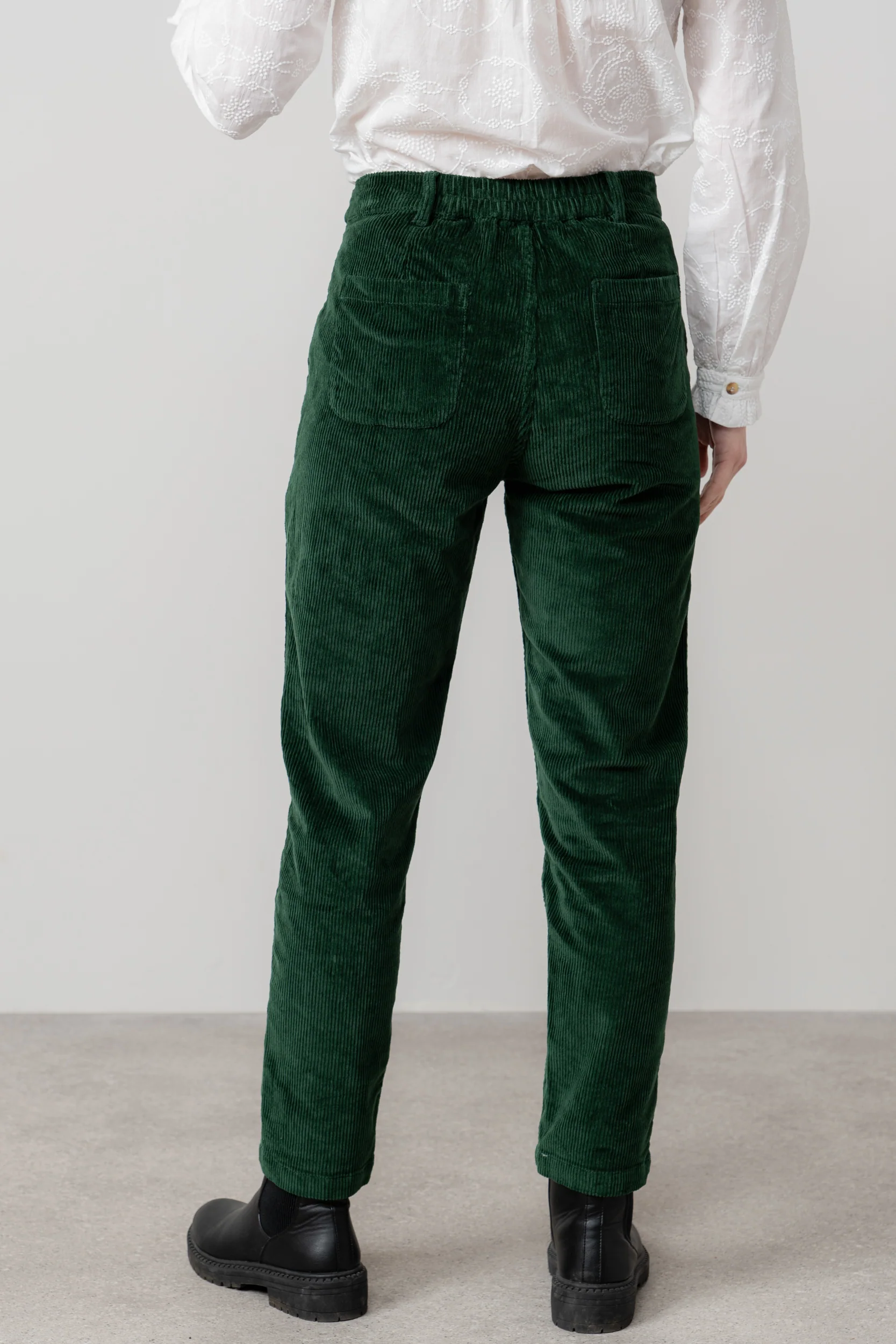 Brookend Stretch Cord Trouser Pine Green - Image 4