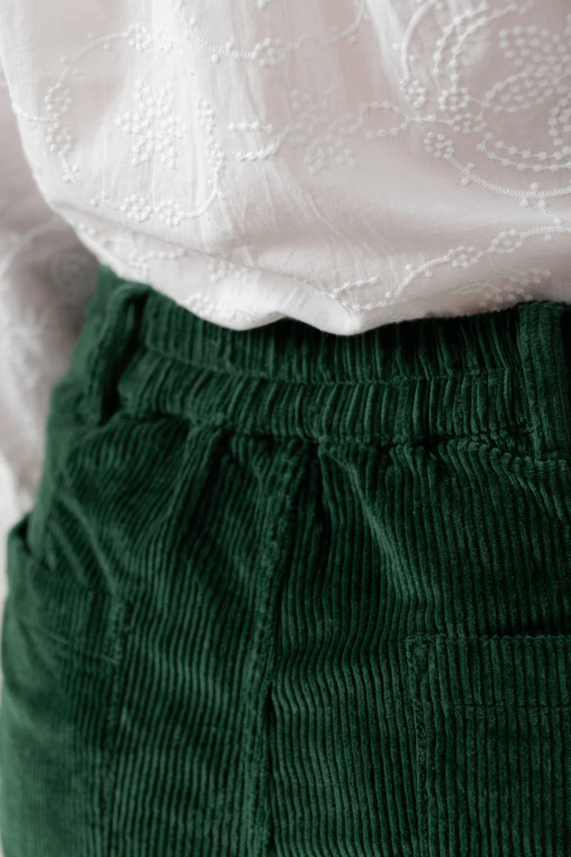 Brookend Stretch Cord Trouser Pine Green - Image 5