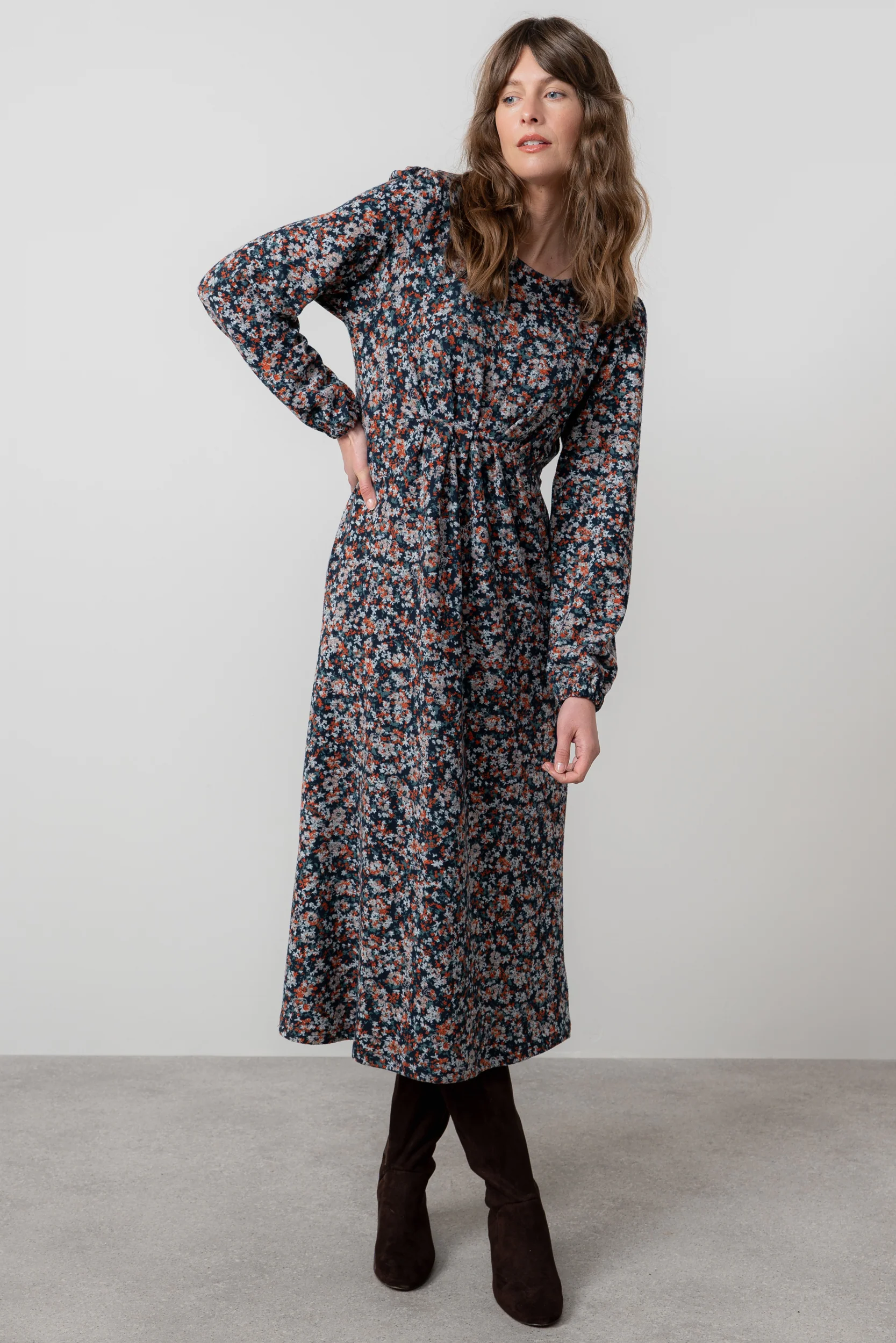 Celia Floral Print Midi Dress Red - Image 3