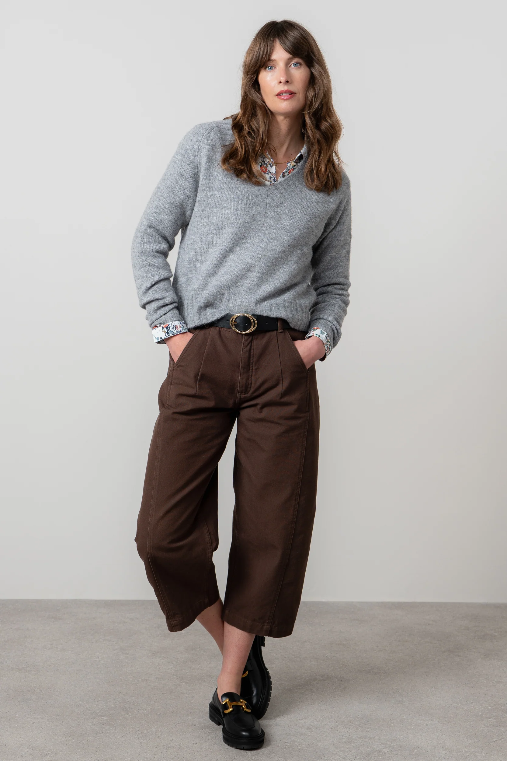 Charlie Barrel Leg Trousers Chocolate - Image 2
