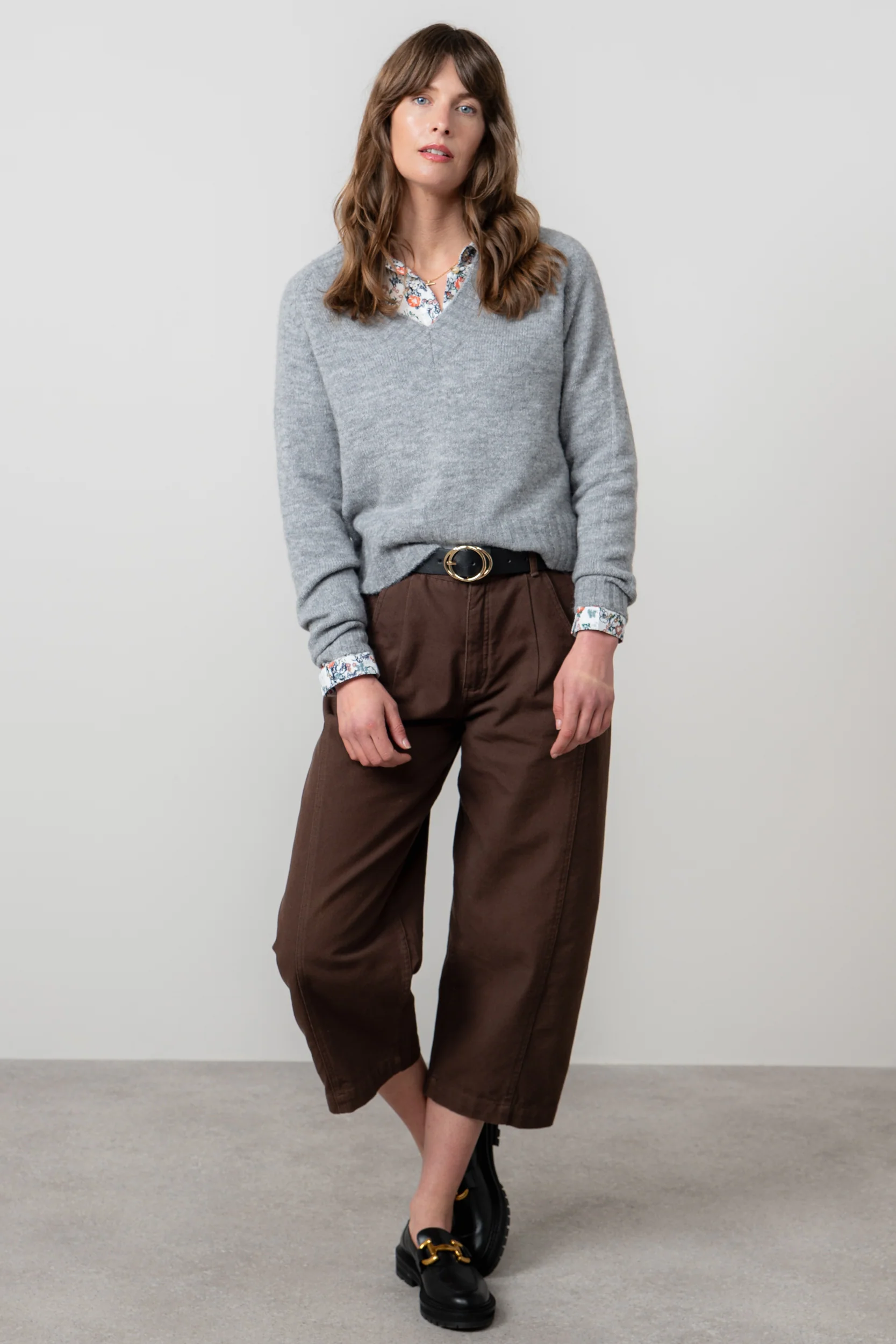 Charlie Barrel Leg Trousers Chocolate - Image 3