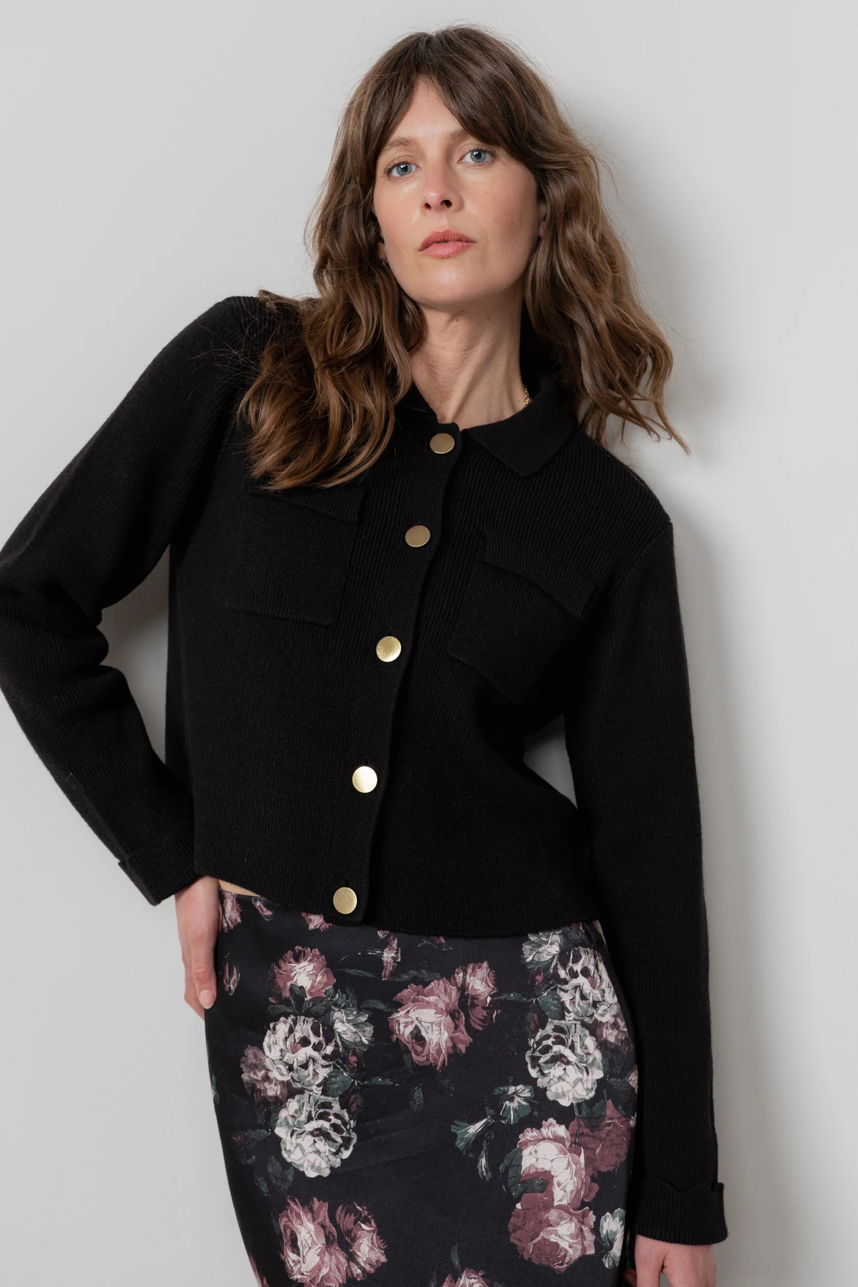 Chestnut Knitted Jacket Black - Image 5