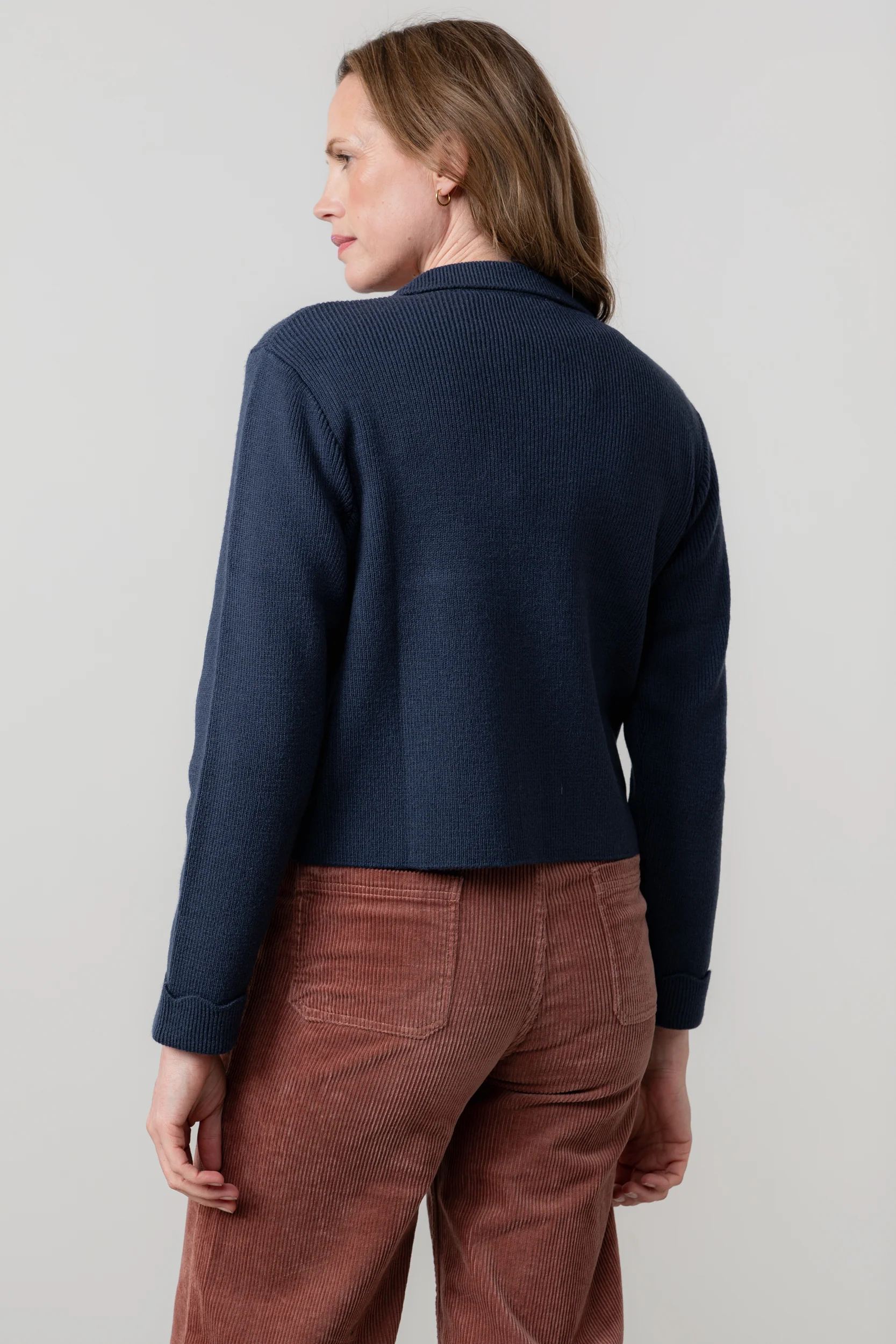 Chestnut Knitted Jacket Navy - Image 4