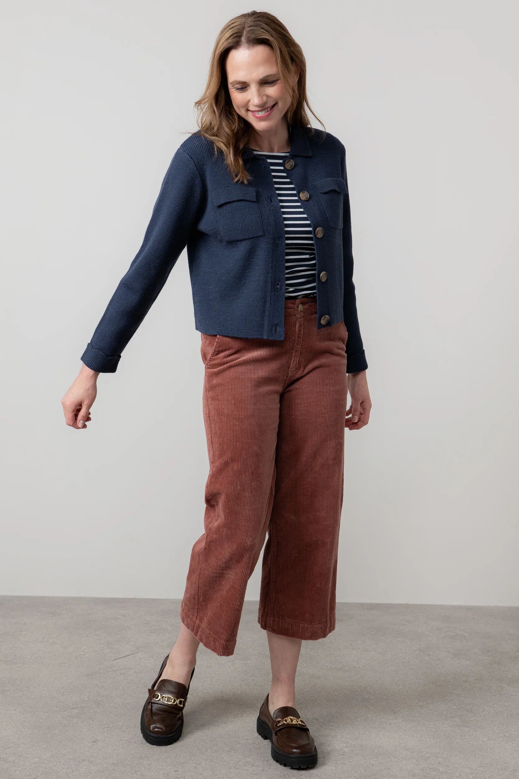 Chestnut Knitted Jacket Navy - Image 5