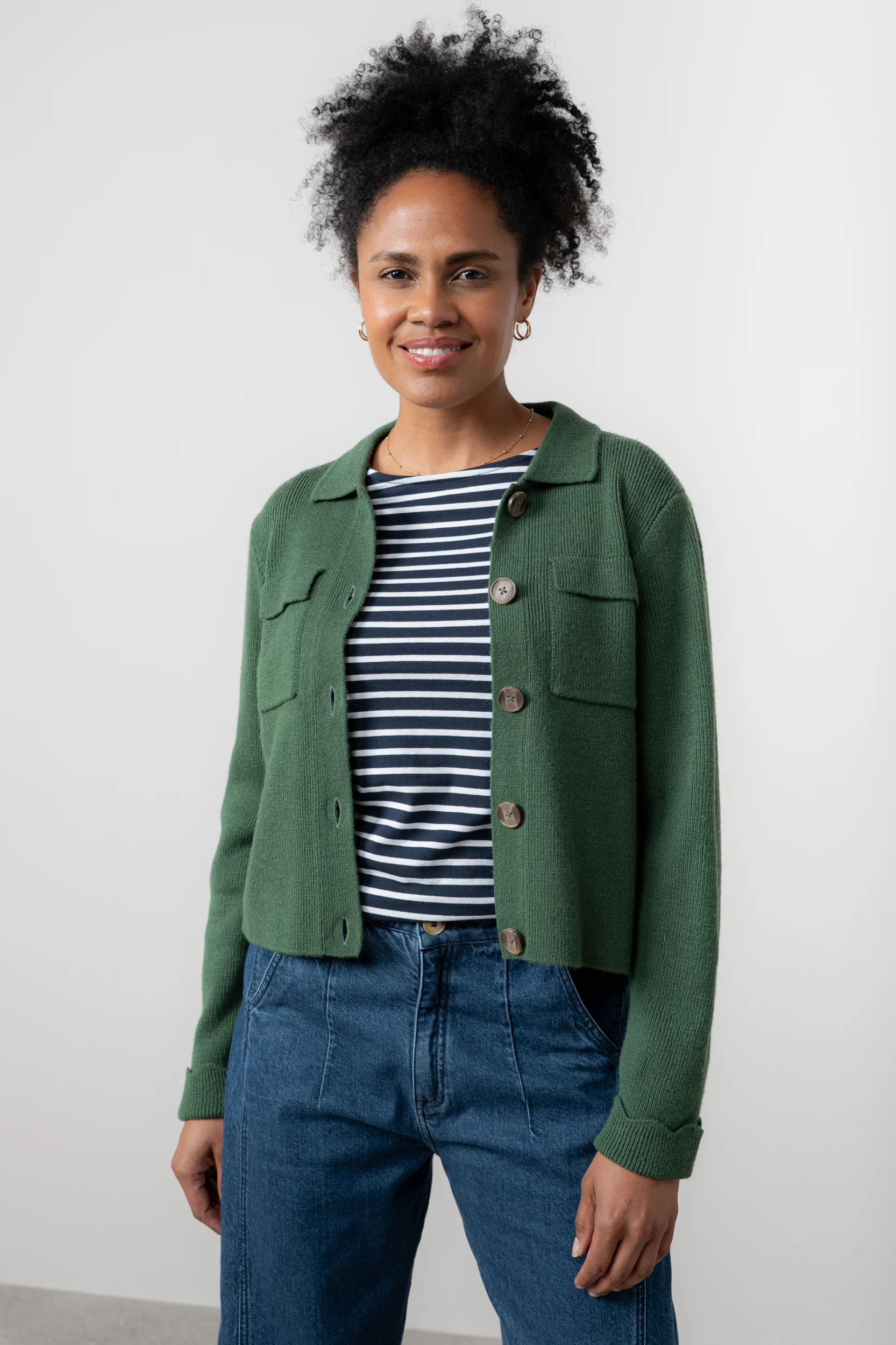 Chestnut Knitted Jacket Pine Green - Image 2